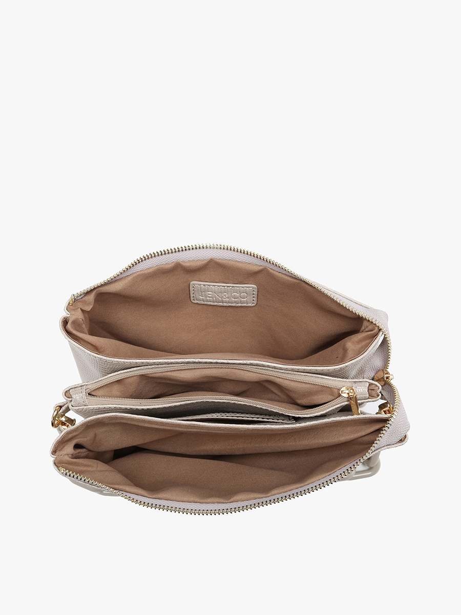 Izzy Lizard Crossbody w/ ChainStrap: Baby Pink