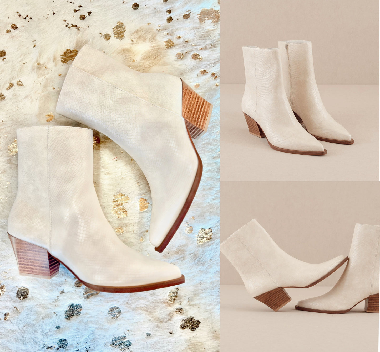 The Miley Beige Alligator Pointed Toe Bootie