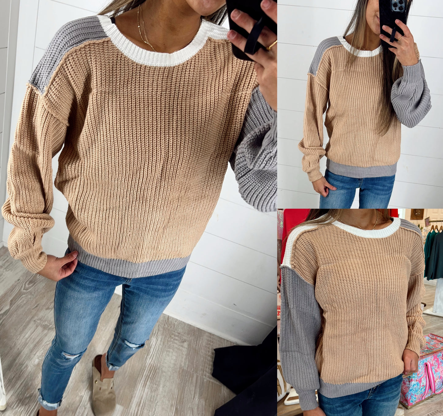 Colorblock Patchwork Baggy Sweater