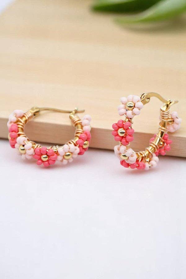 Cecilia Floral Beaded Earrings: Multicolor