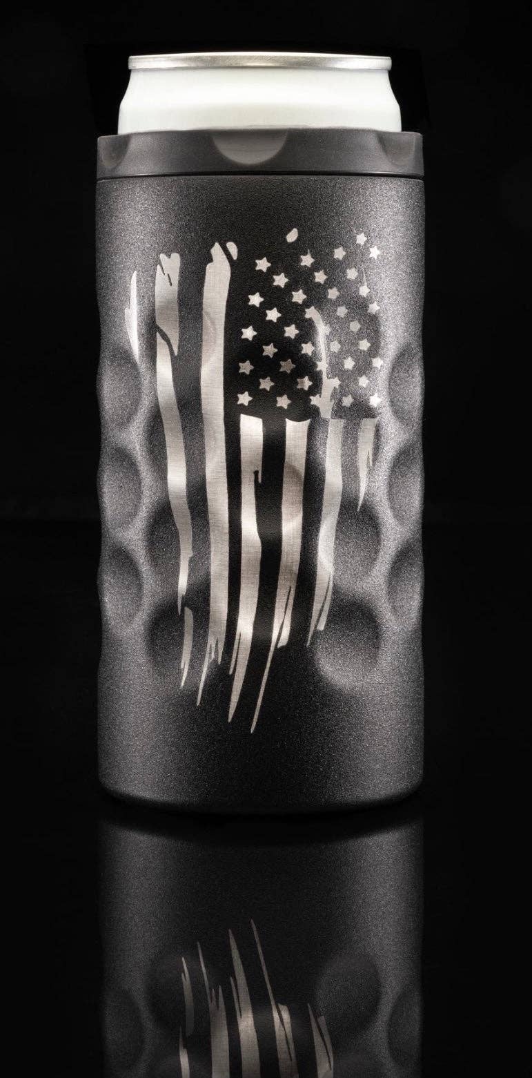 The Skinny Can Cooler - Black Patriot