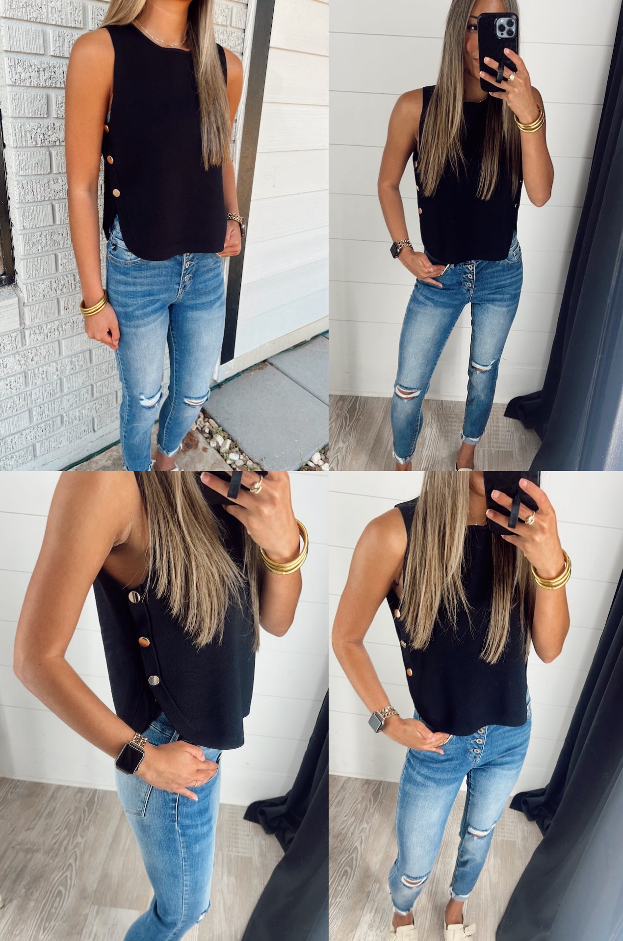 Black Sweater Knit Top