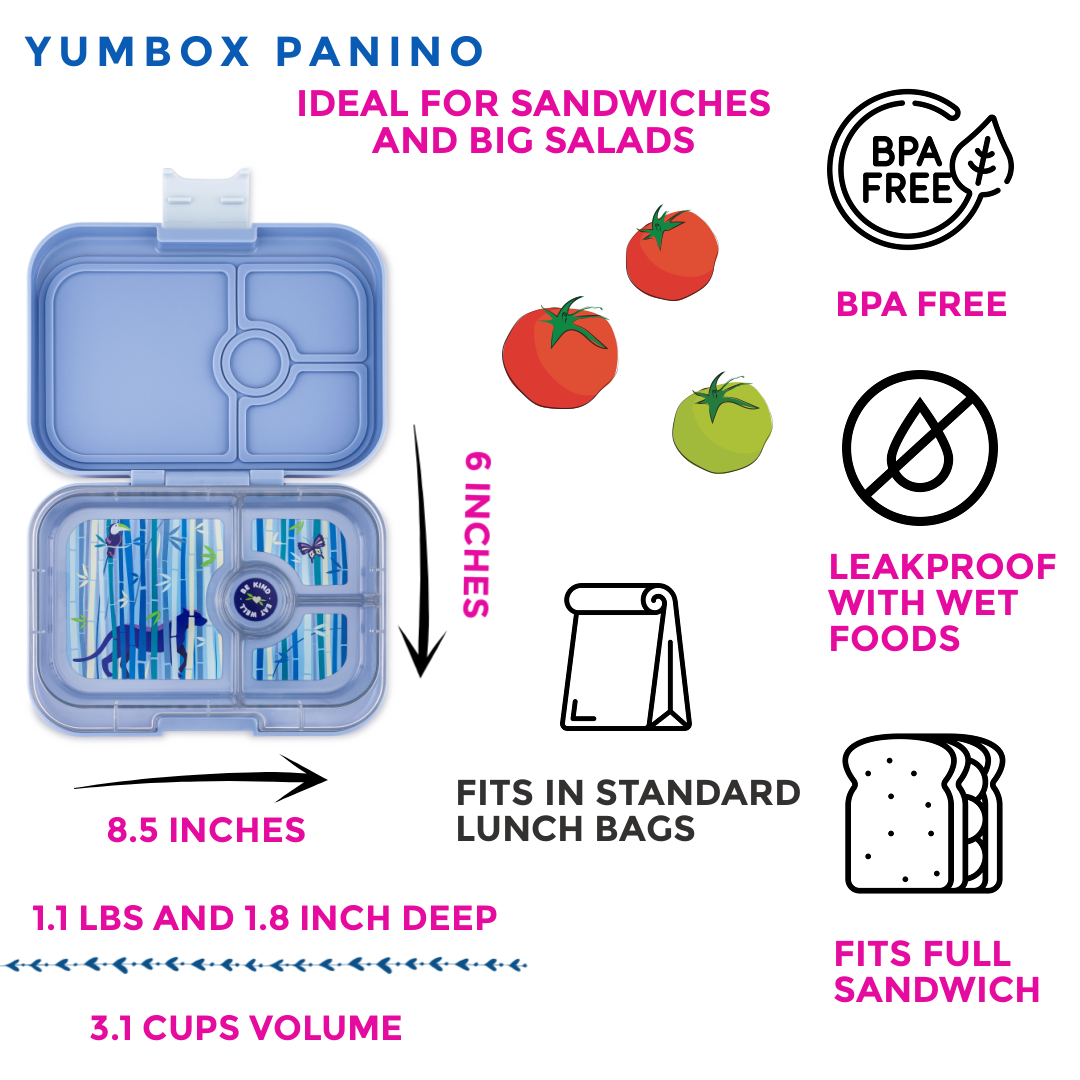 Leakproof Sandwich Friendly Bento Box - Yumbox Hazy Blue