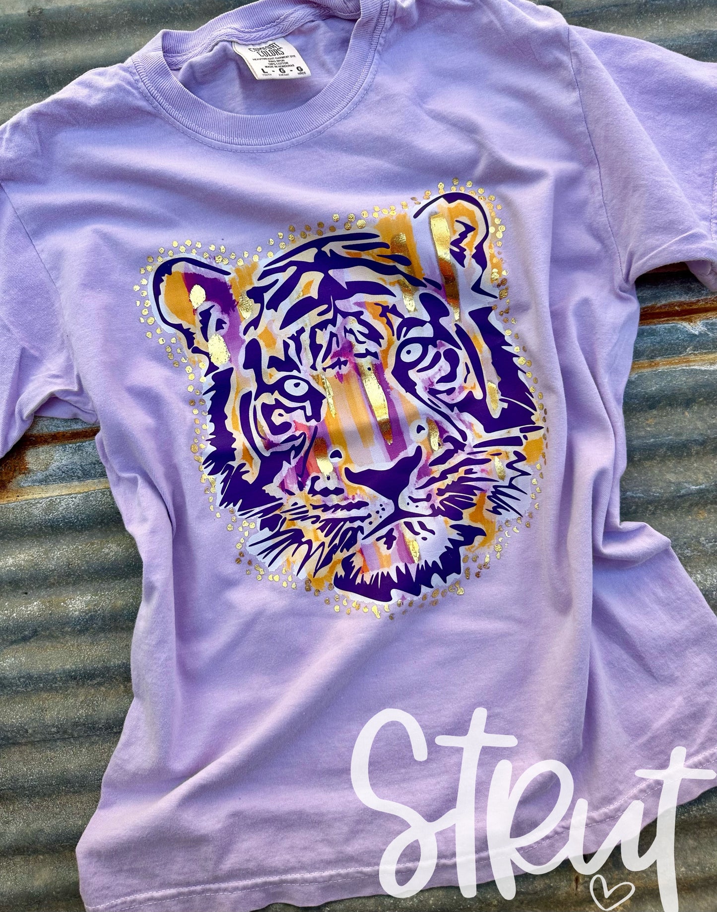 Tiger Head With Real Handpainted Foil