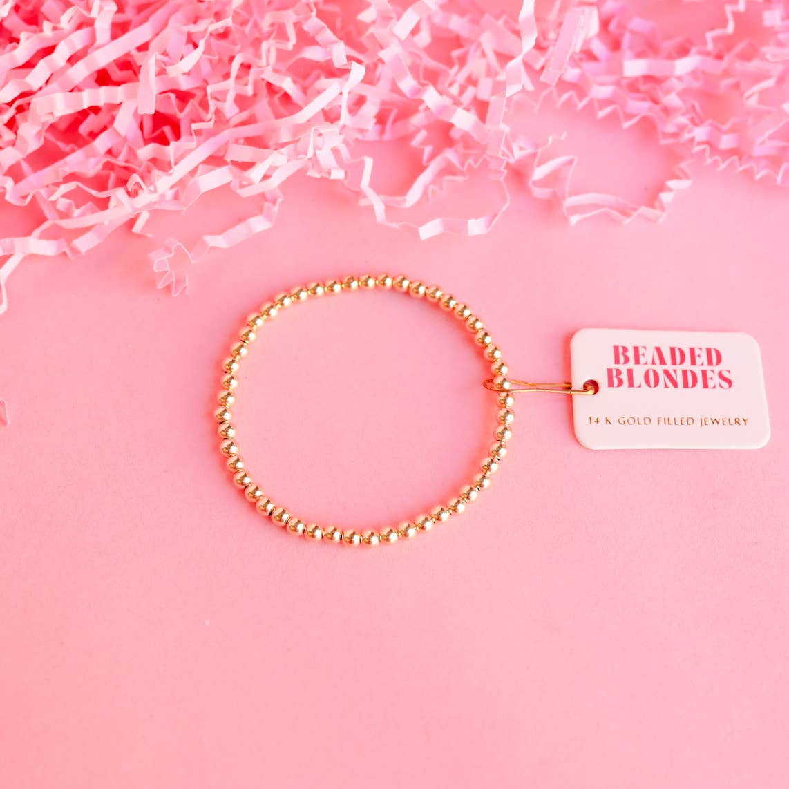 4MM Gold Beaded Bracelet: Petite 6.25 inch