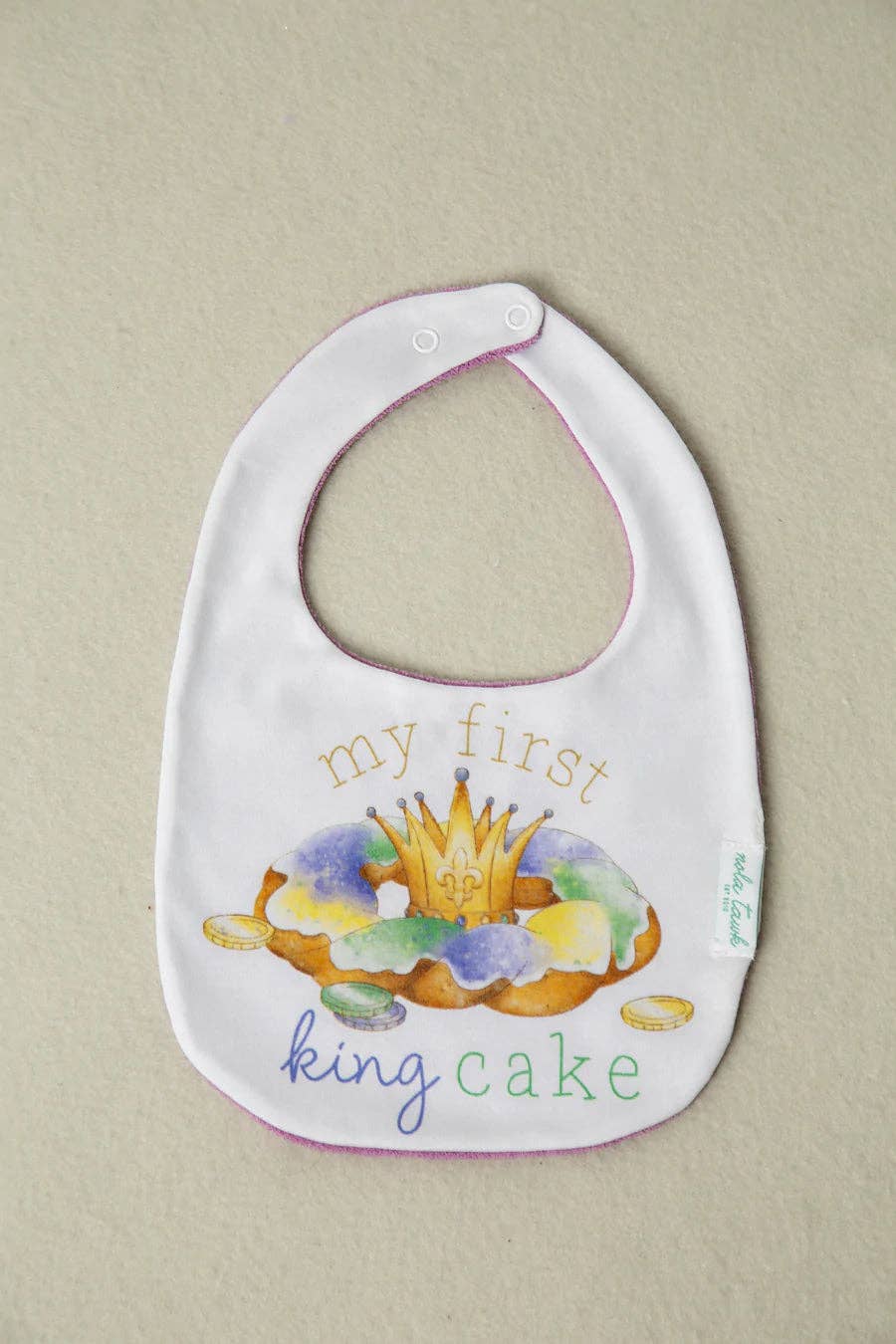 My First King Cake Cotton Bib