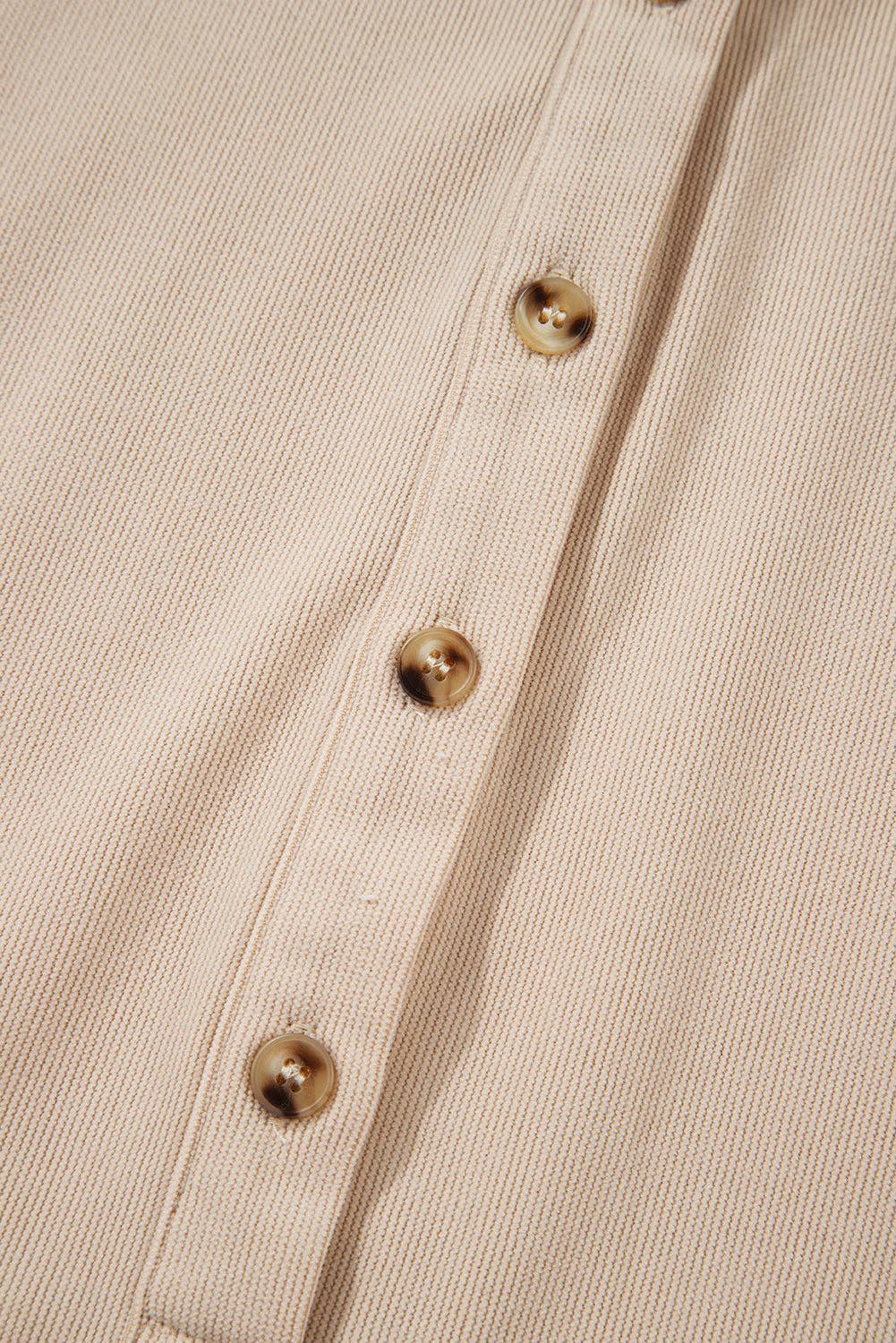 Corduroy Half Button Collared Long Sleeve Mini Dress