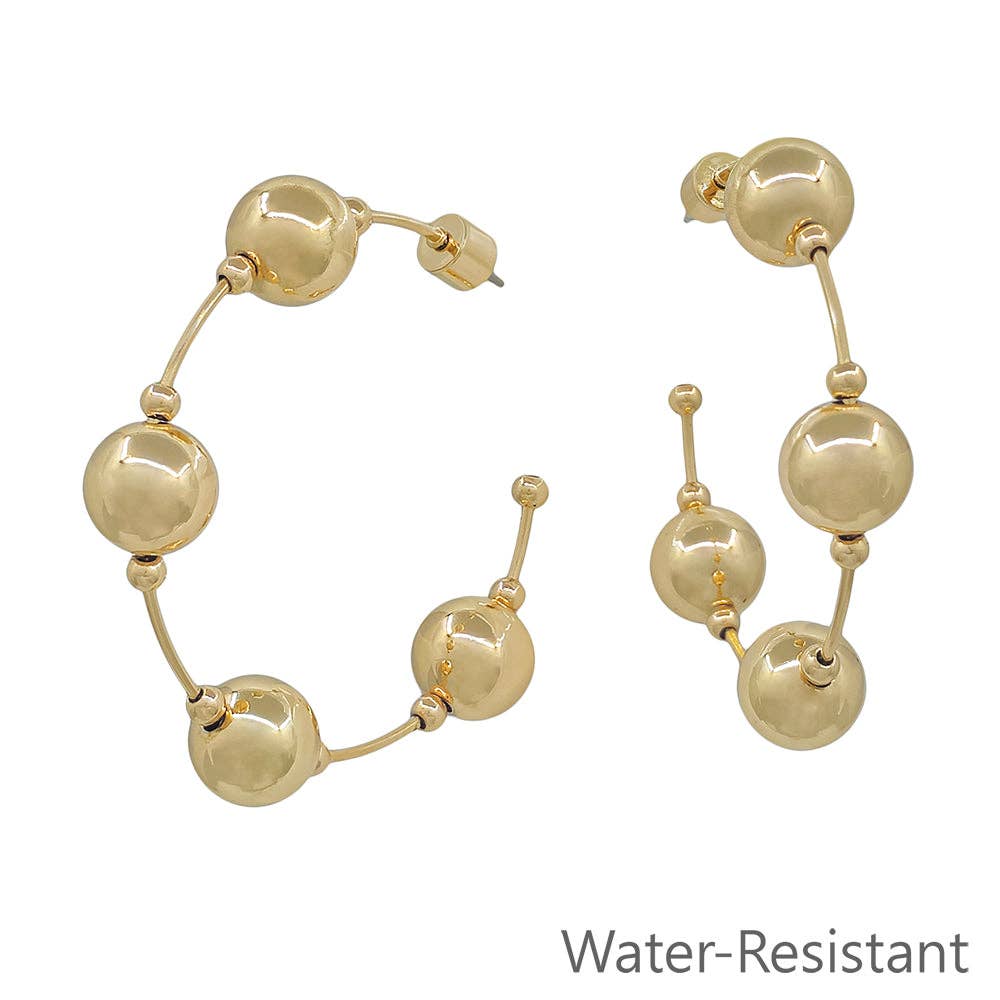 Beaded Gold Hoop Earrings