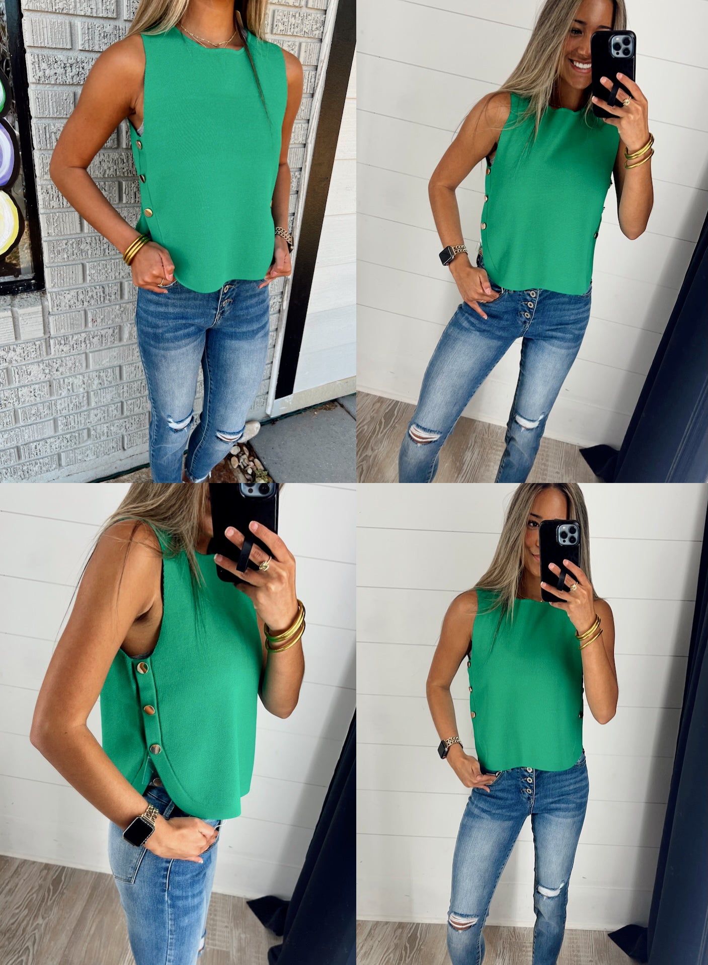 Kelly Green Sweater Knit Top