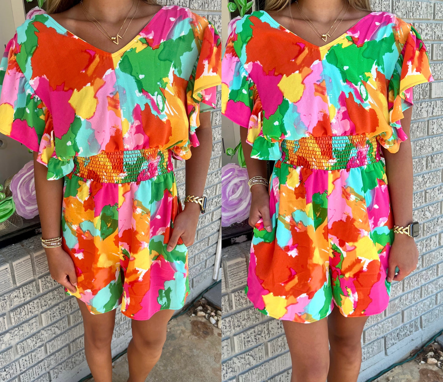 Floral Frill Romper