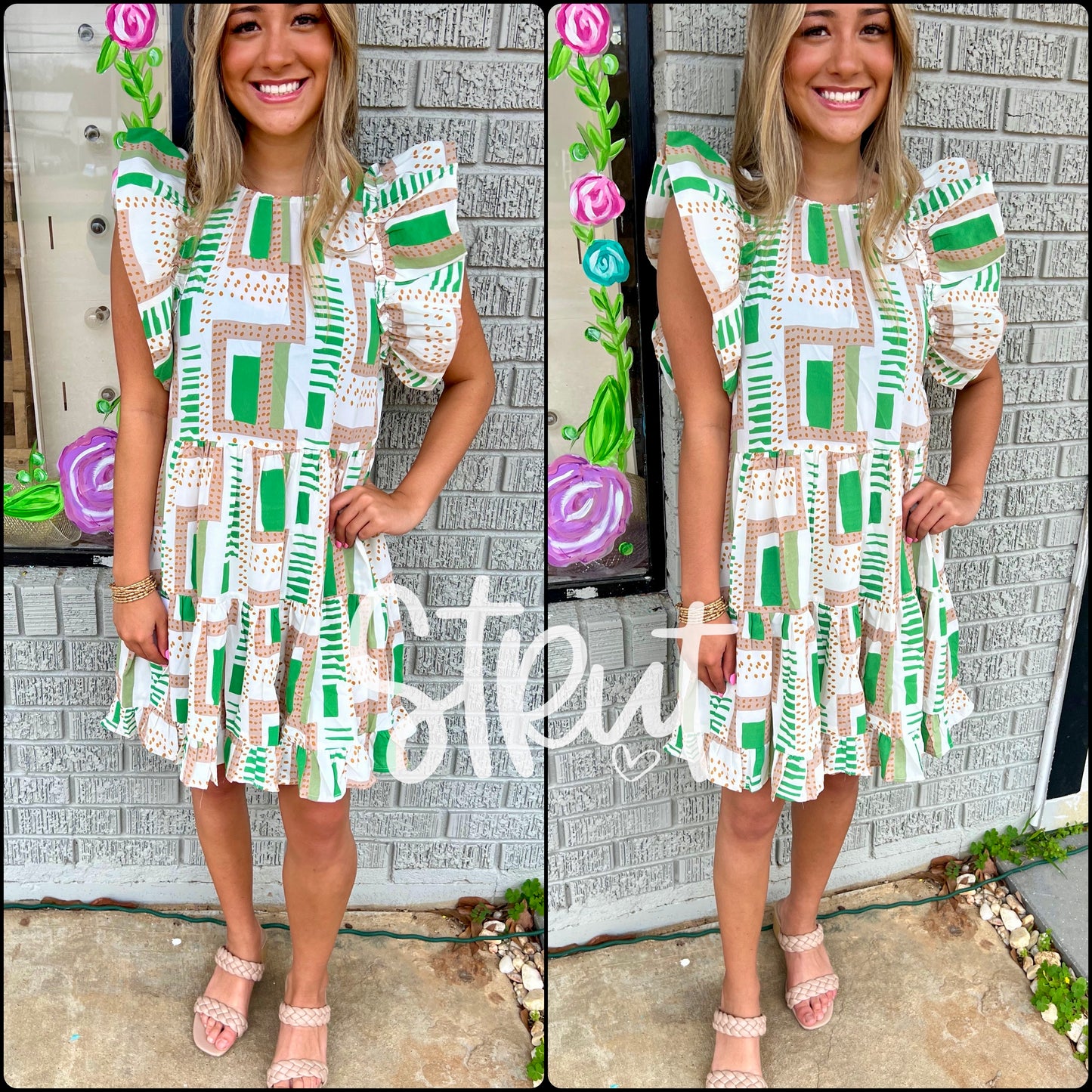 Green Abstract Dress