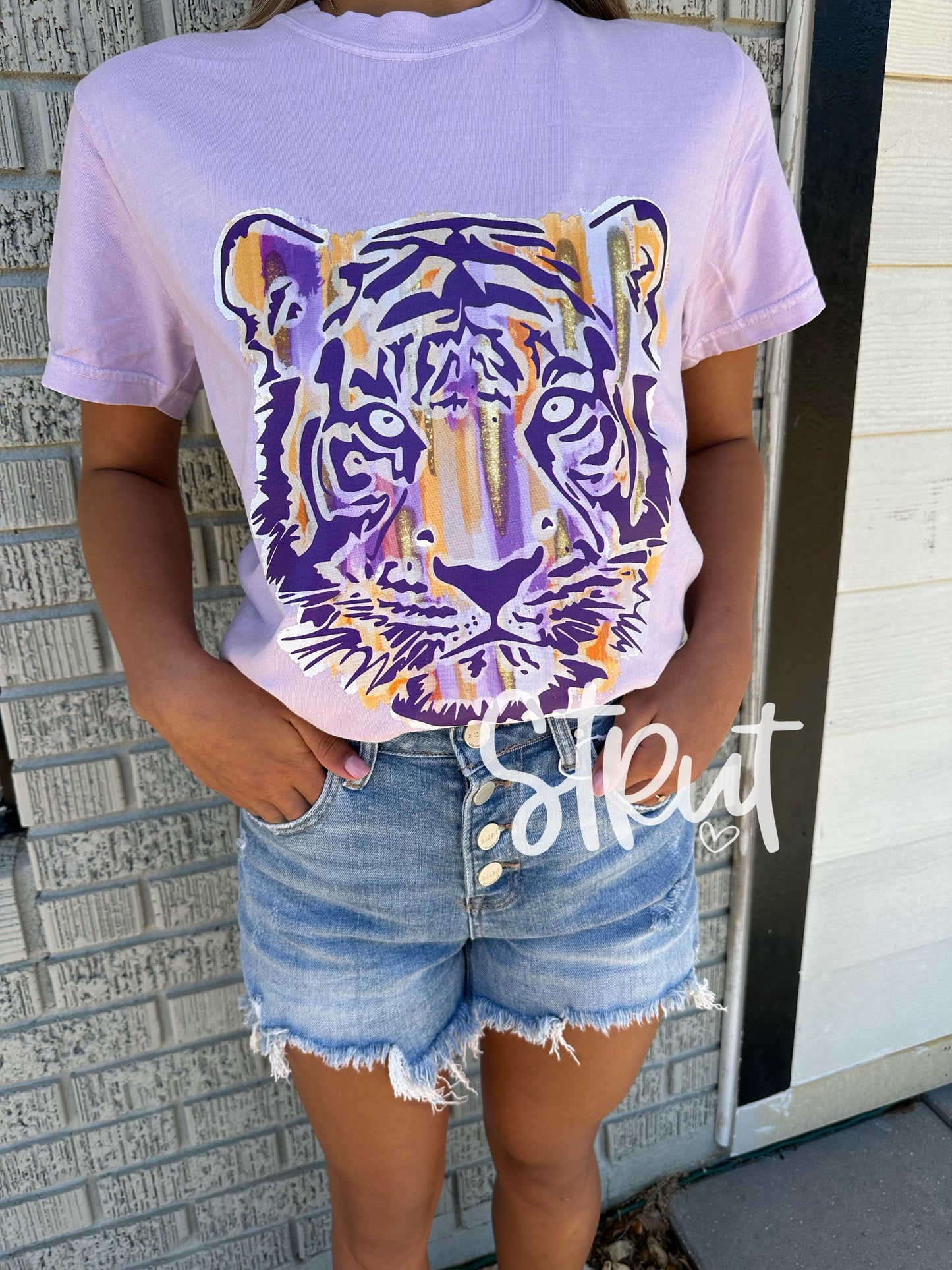 BST Brush Stroke Tiger Head - L S U