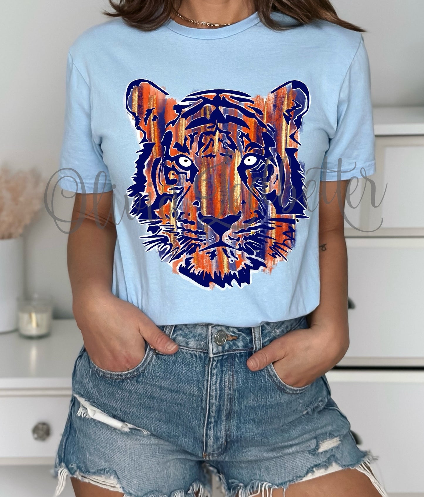 BST Brush Stroke Tiger Head - Auburn