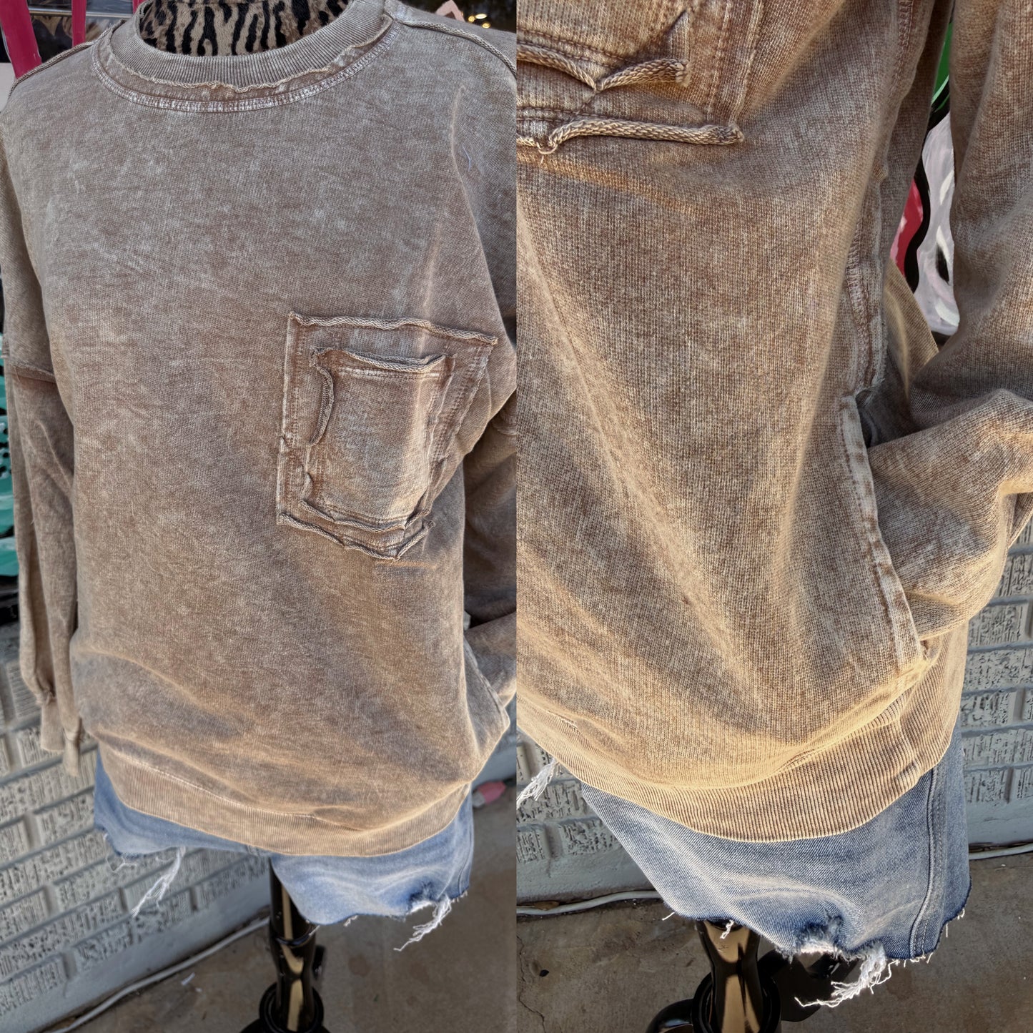French Terry Taupe Top
