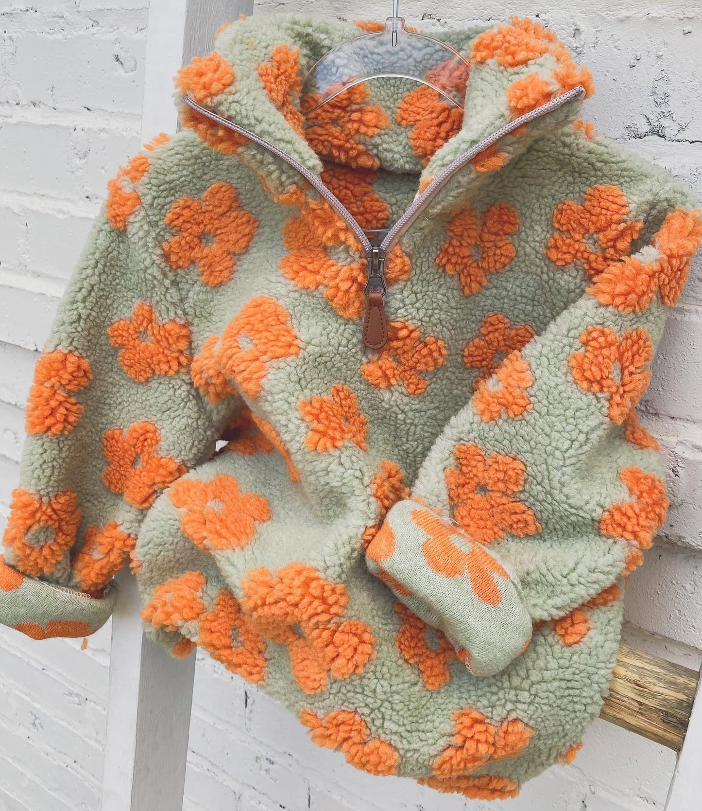 Kids Retro Floral Sherpa