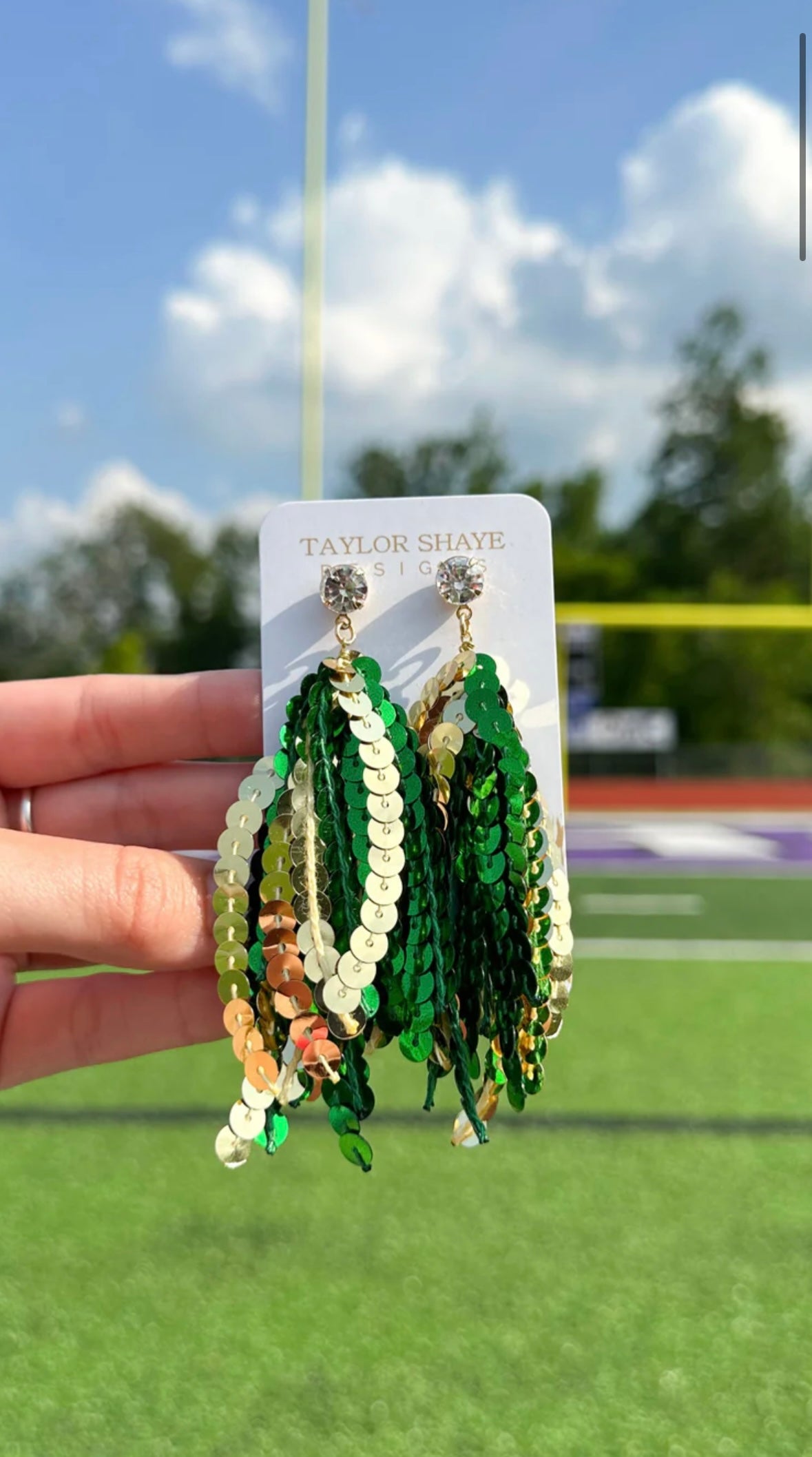 Green/Gold Sequin Tassels