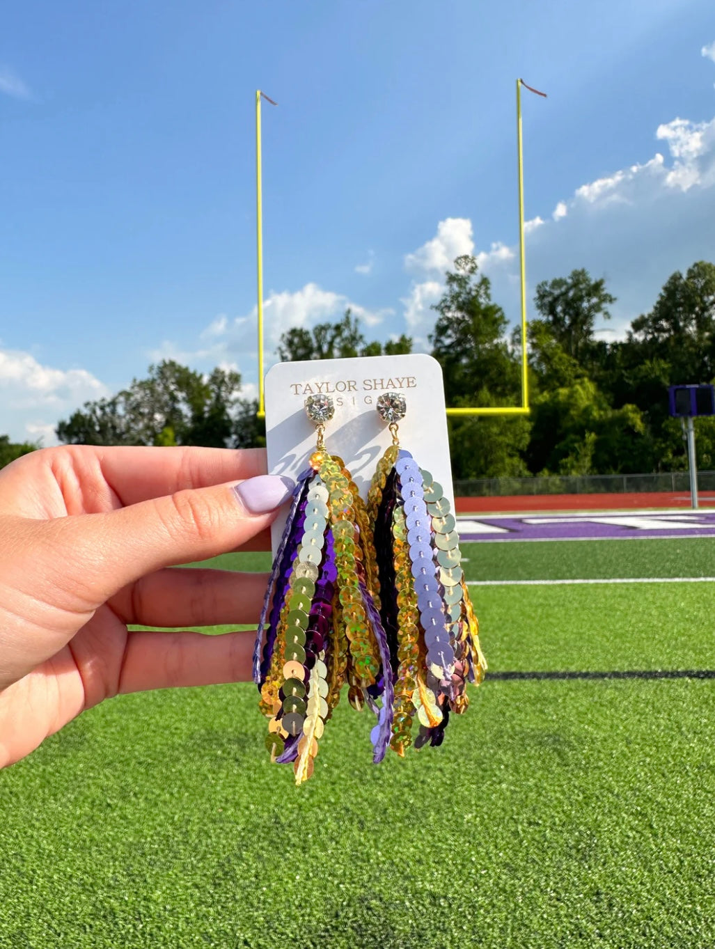 Purple/Gold Sequin Tassels