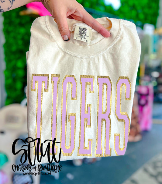 Tigers Tall Mascot Tee - Ivory