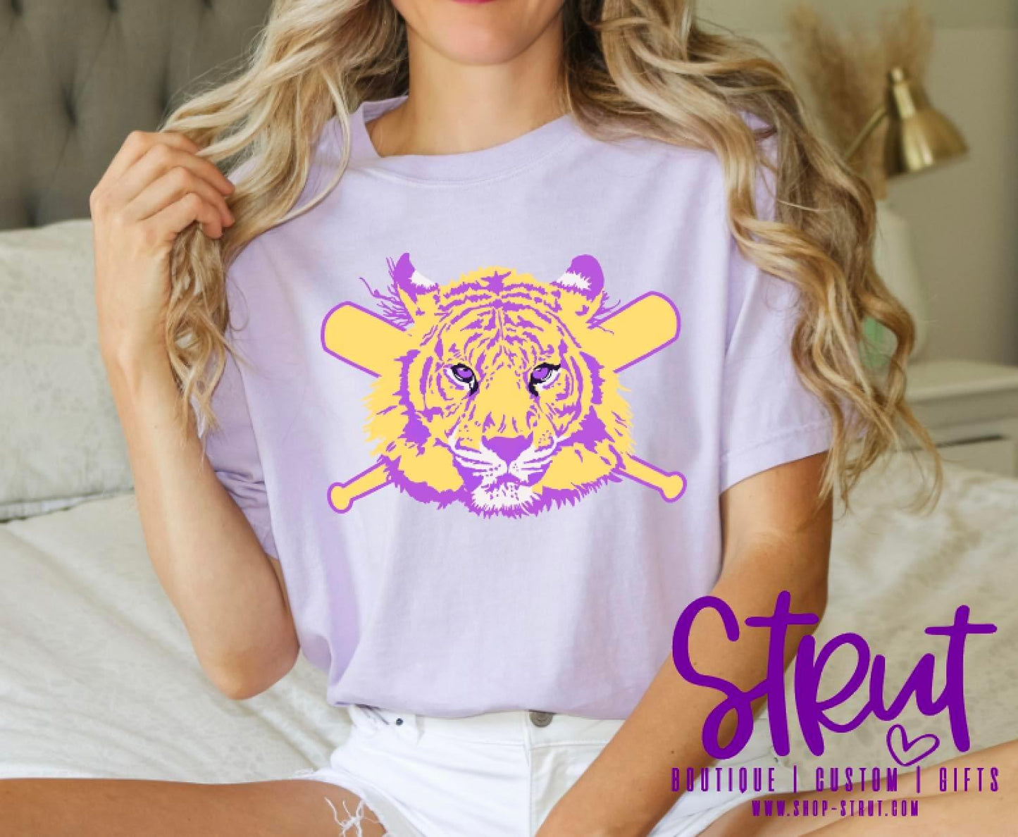 Tiger Face With Bats Tee