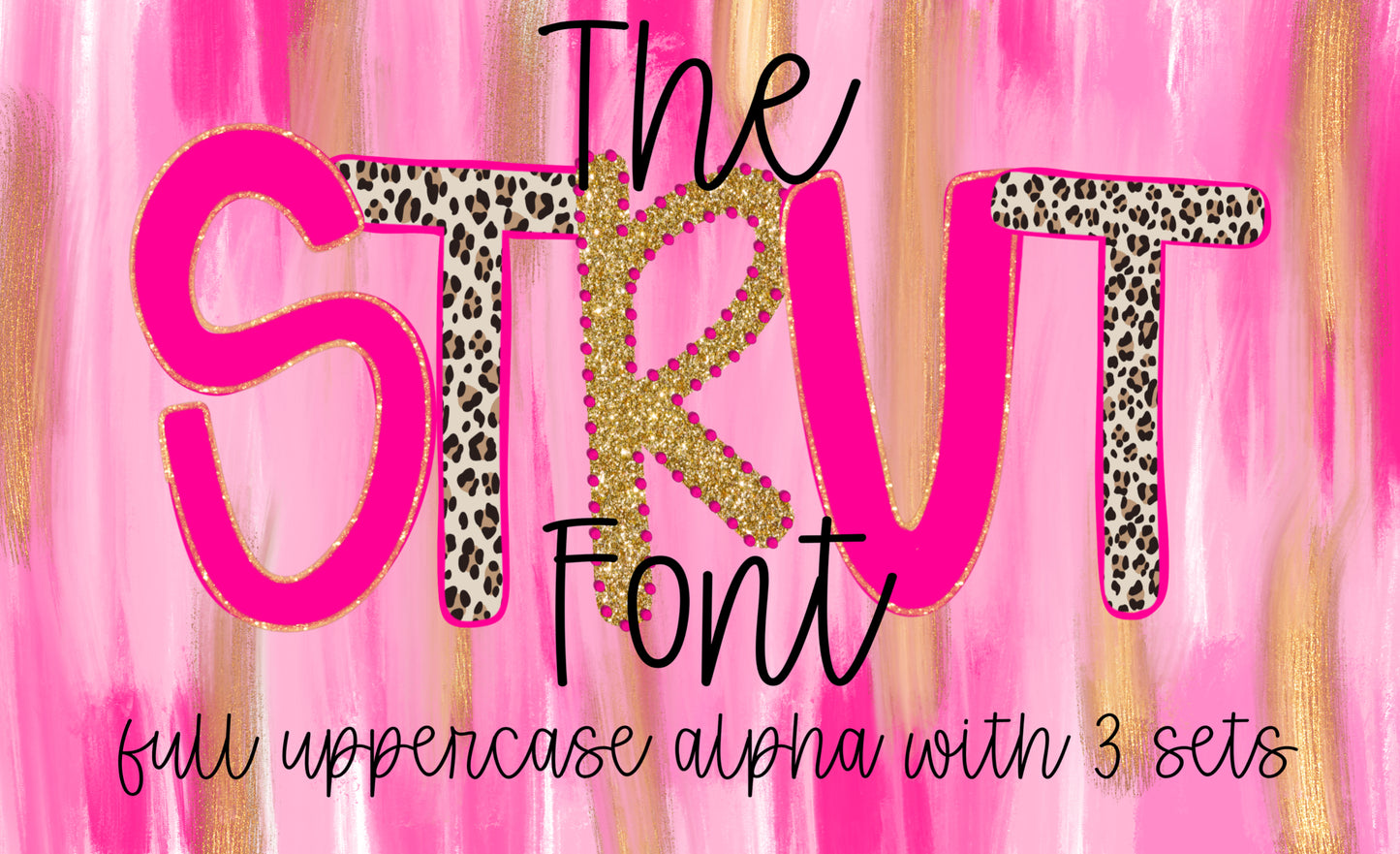 Strut Alpha - Gold Glitter / Pink Dots