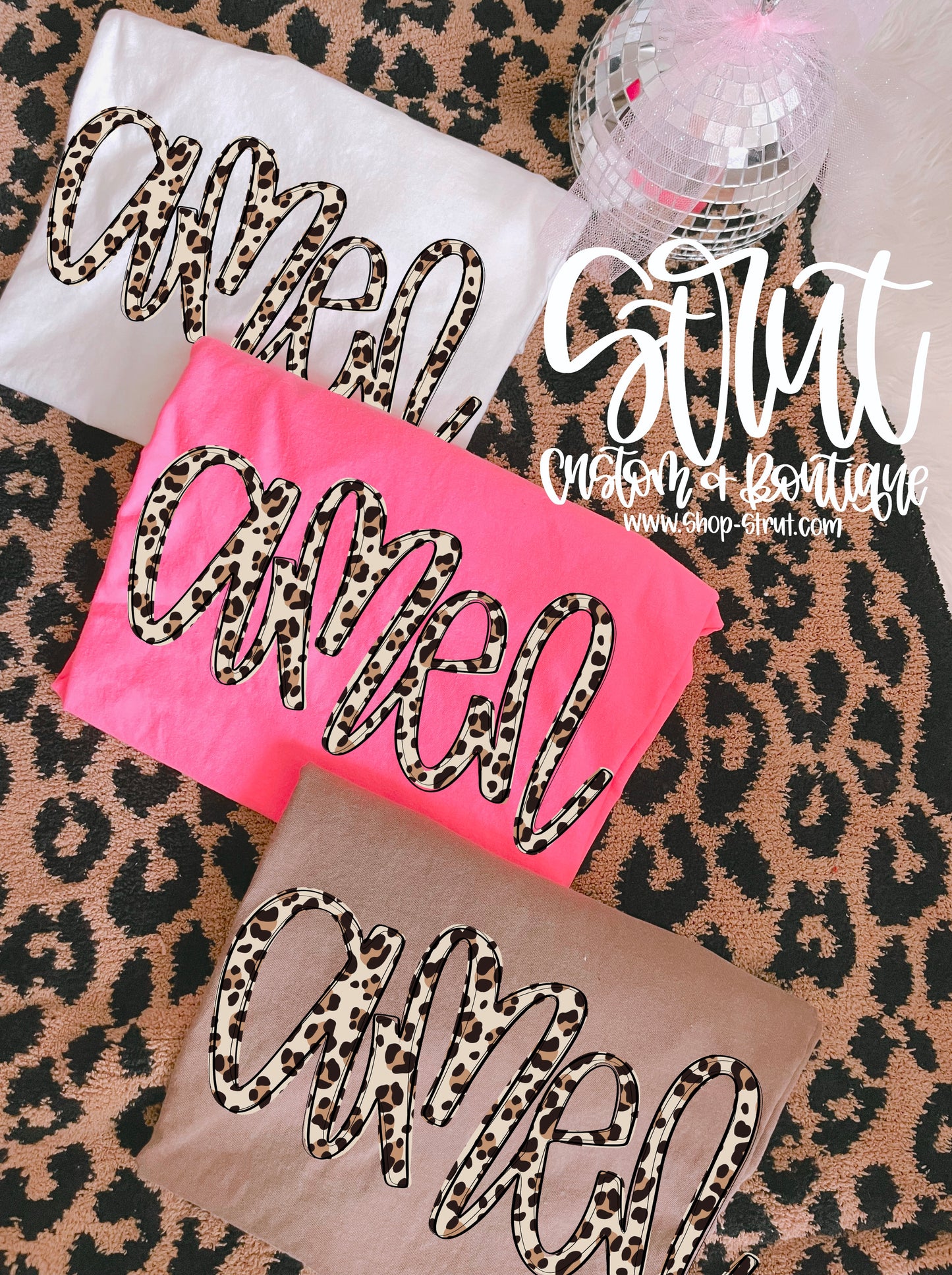 Amen Cursive Leopard Tee