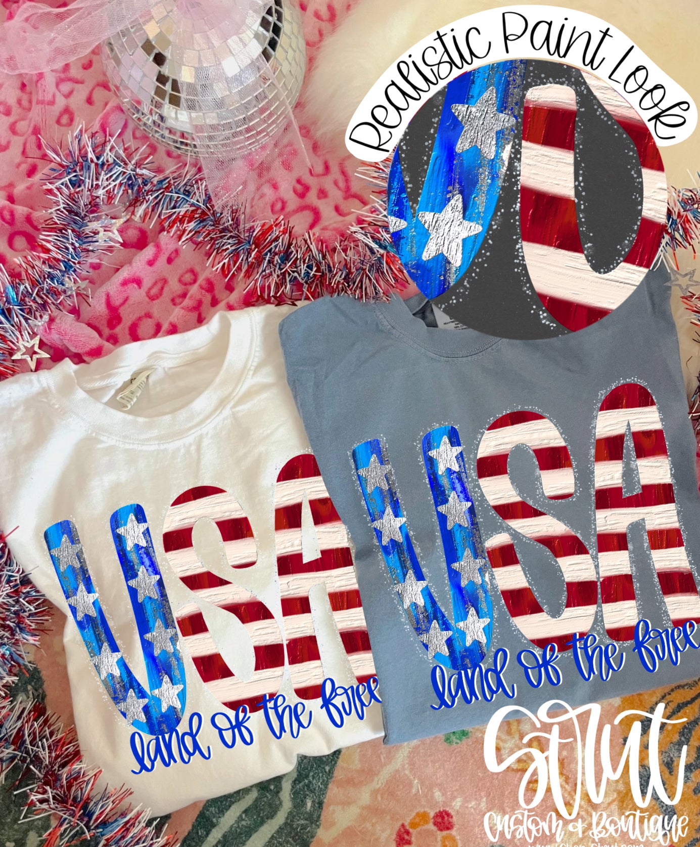 USA Home Of The Free- Realistic Paint