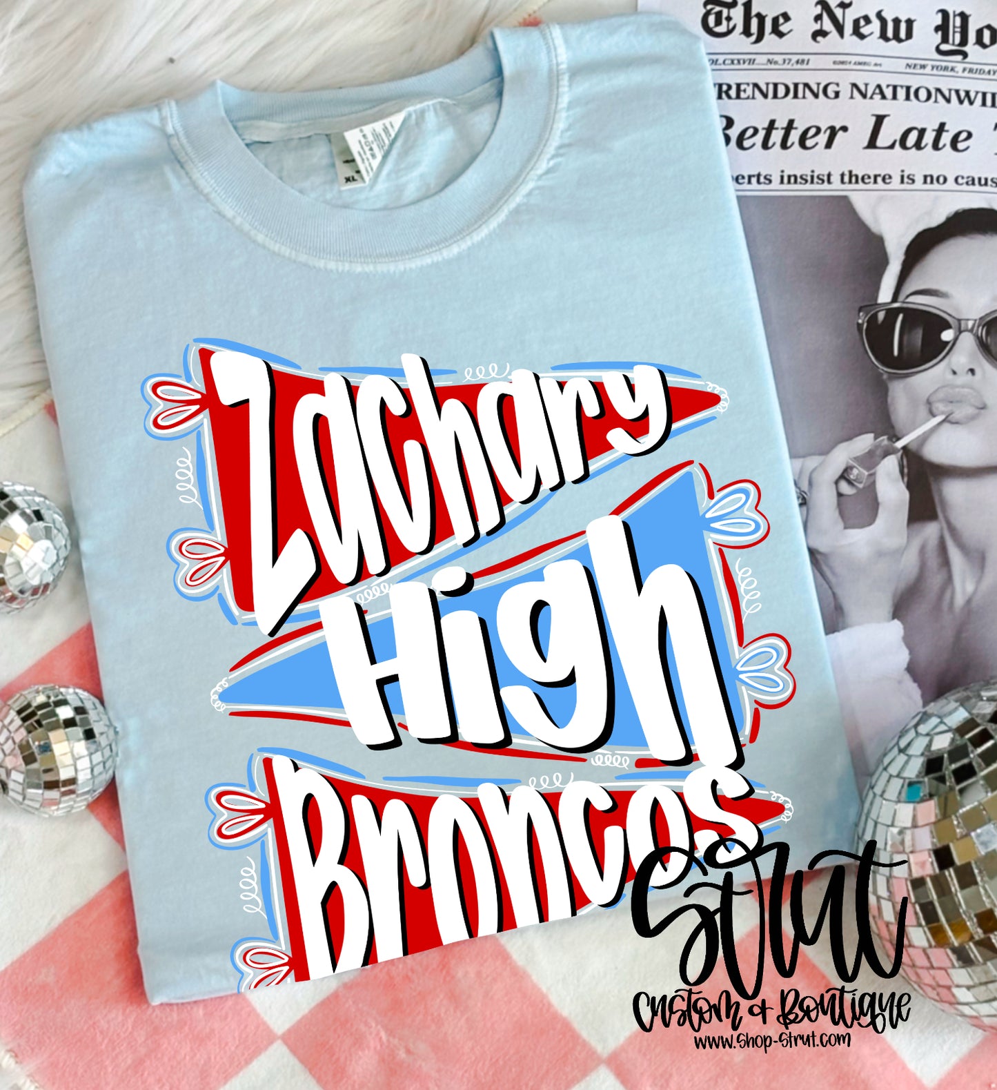 Zachary Broncos Pennant Flags Tee