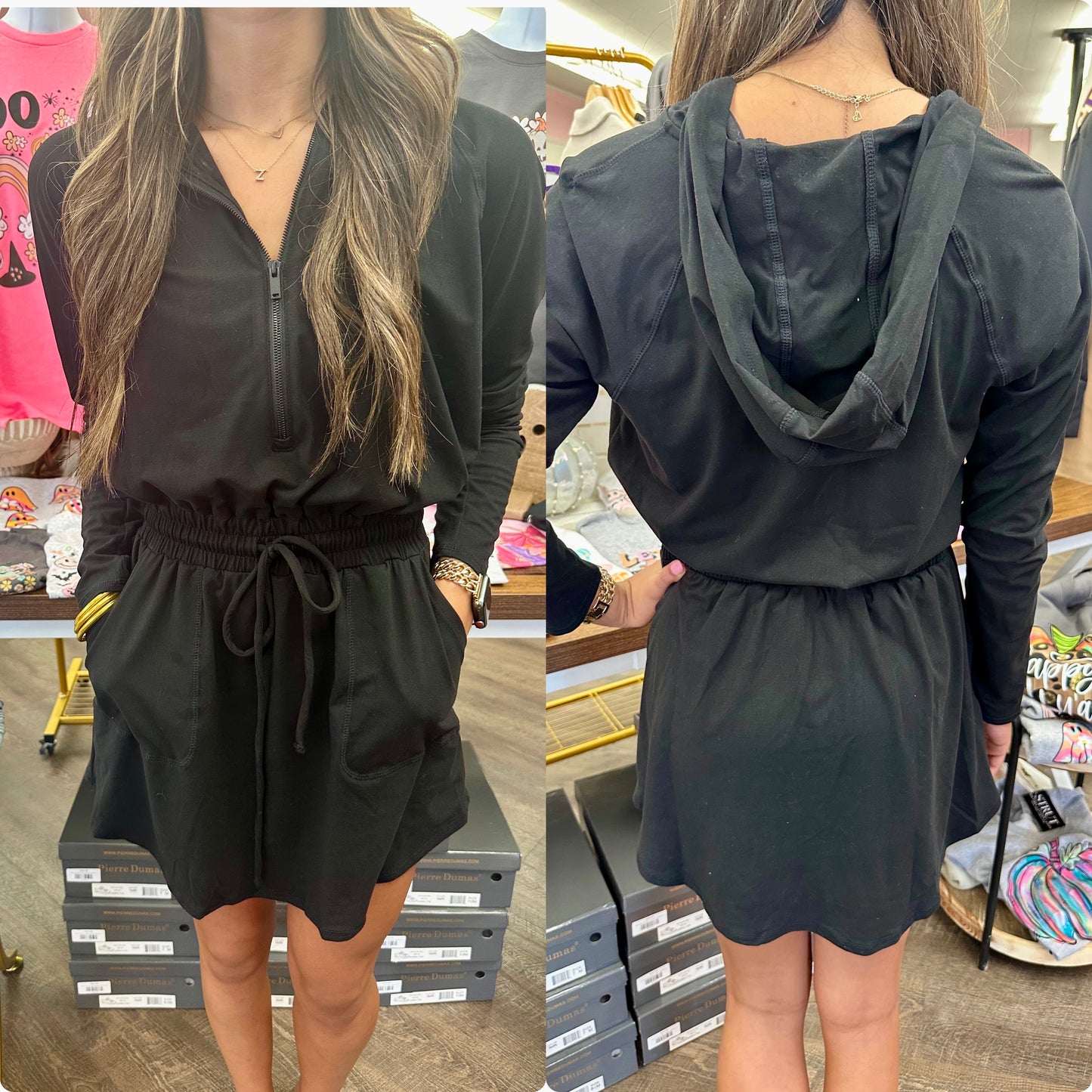 Black Long Sleeve Buttery Soft Romper