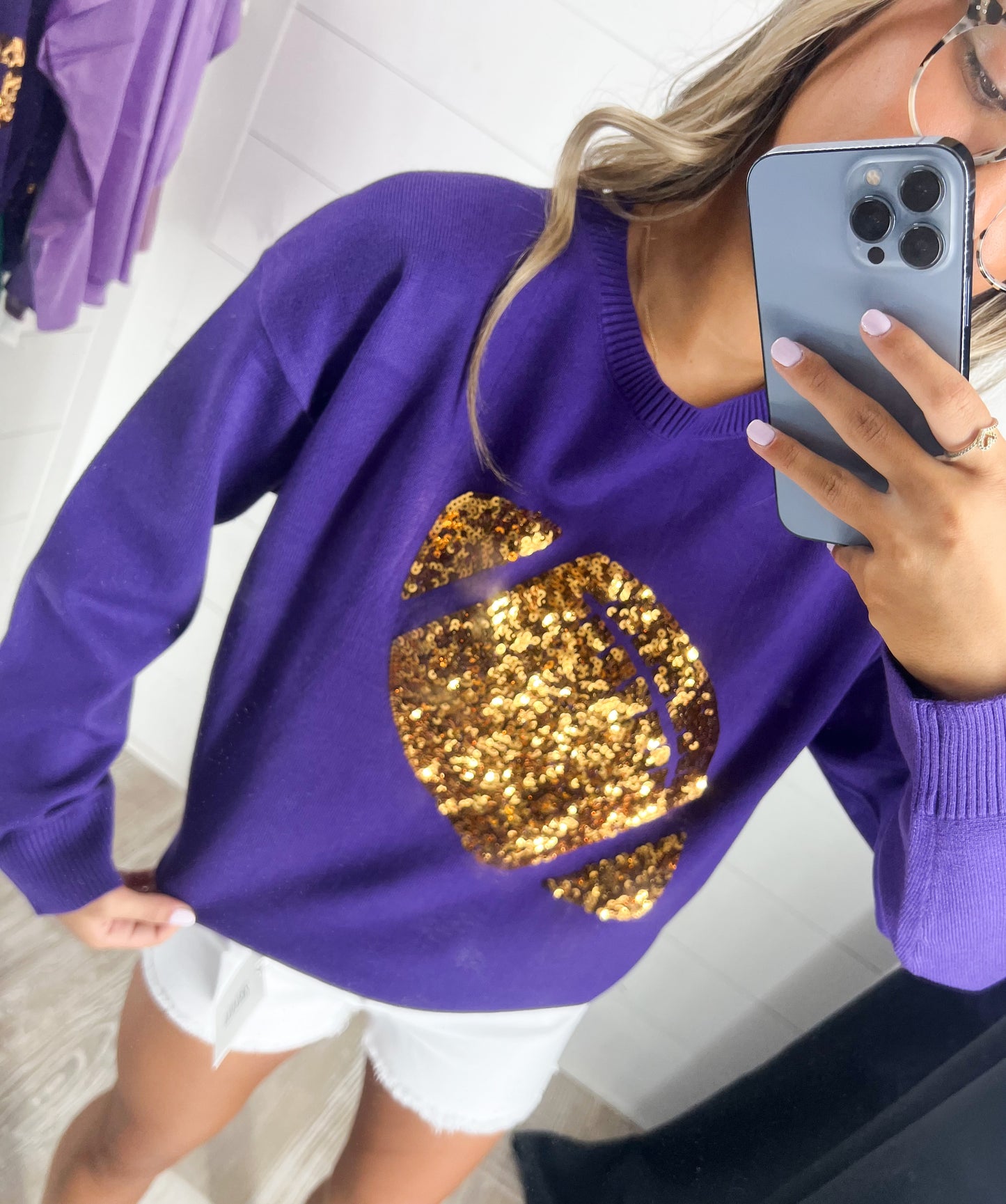 Sequin Football sweater