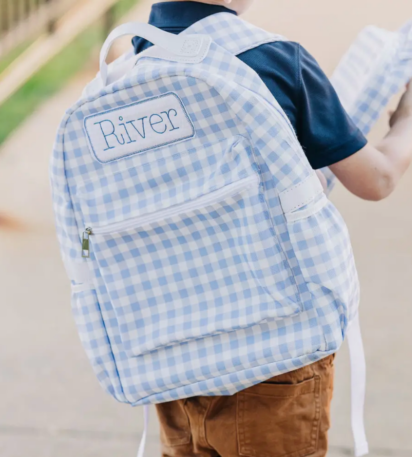 Blue Gingham Backpack