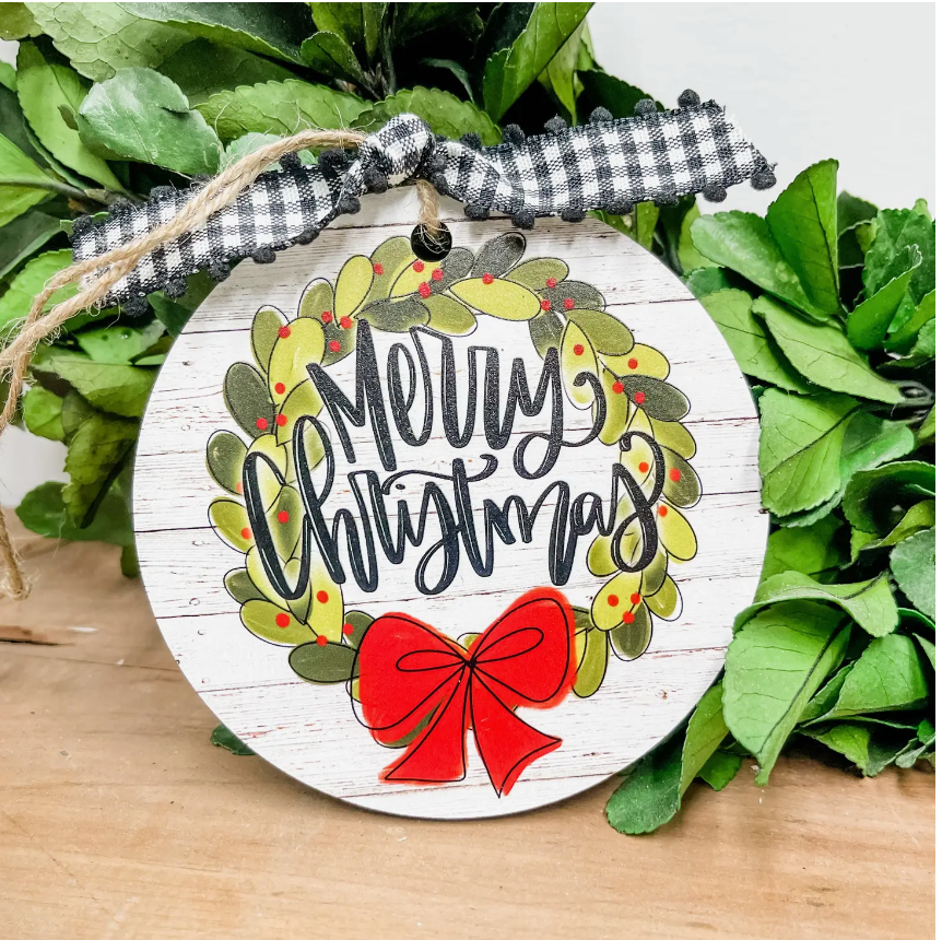 Merry Christmas Wreath Ornament