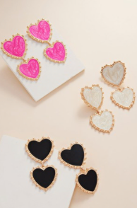Resin Heart Dangle Earrings