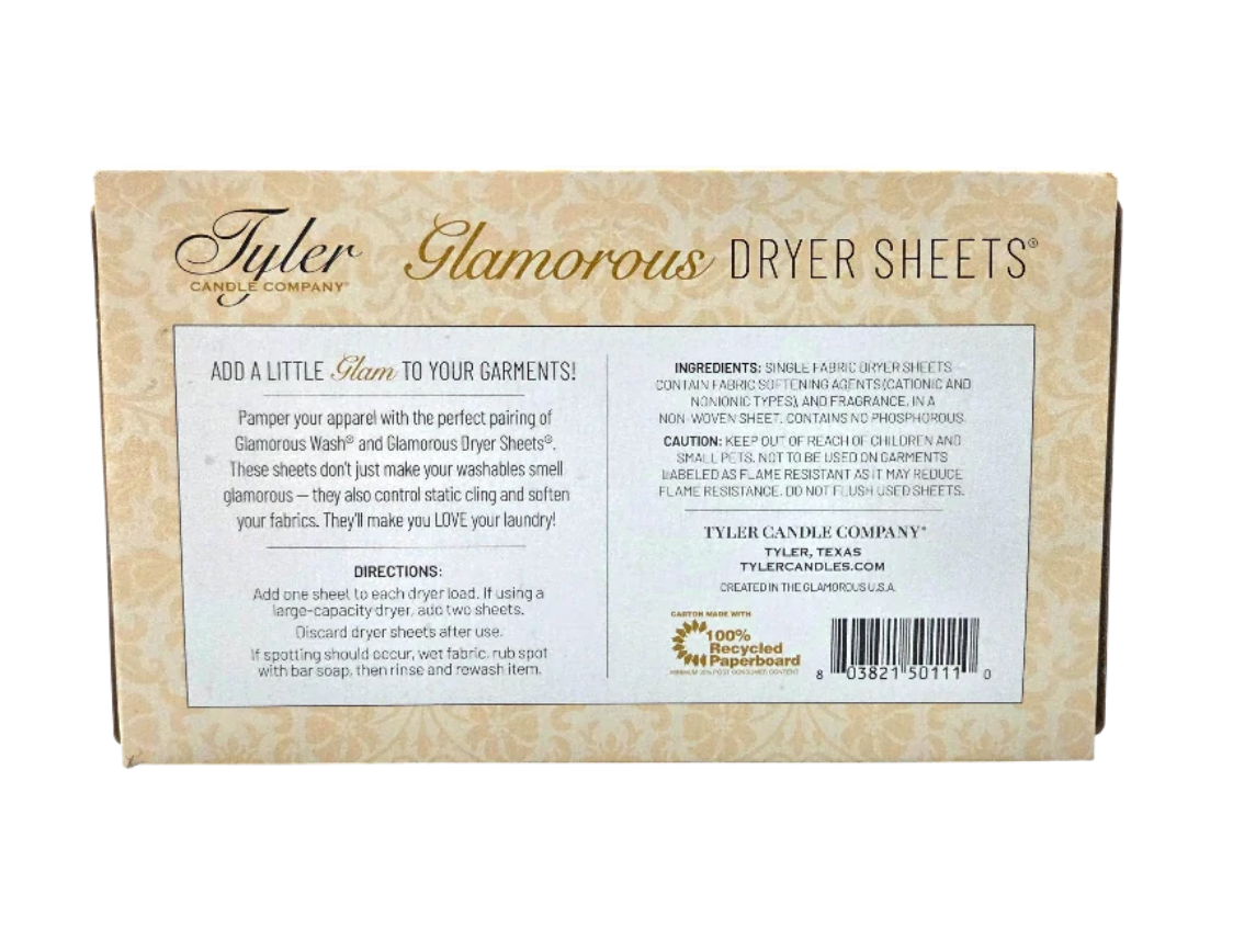 Tyler Candle Company Diva Dryer Sheets | 40 Count
