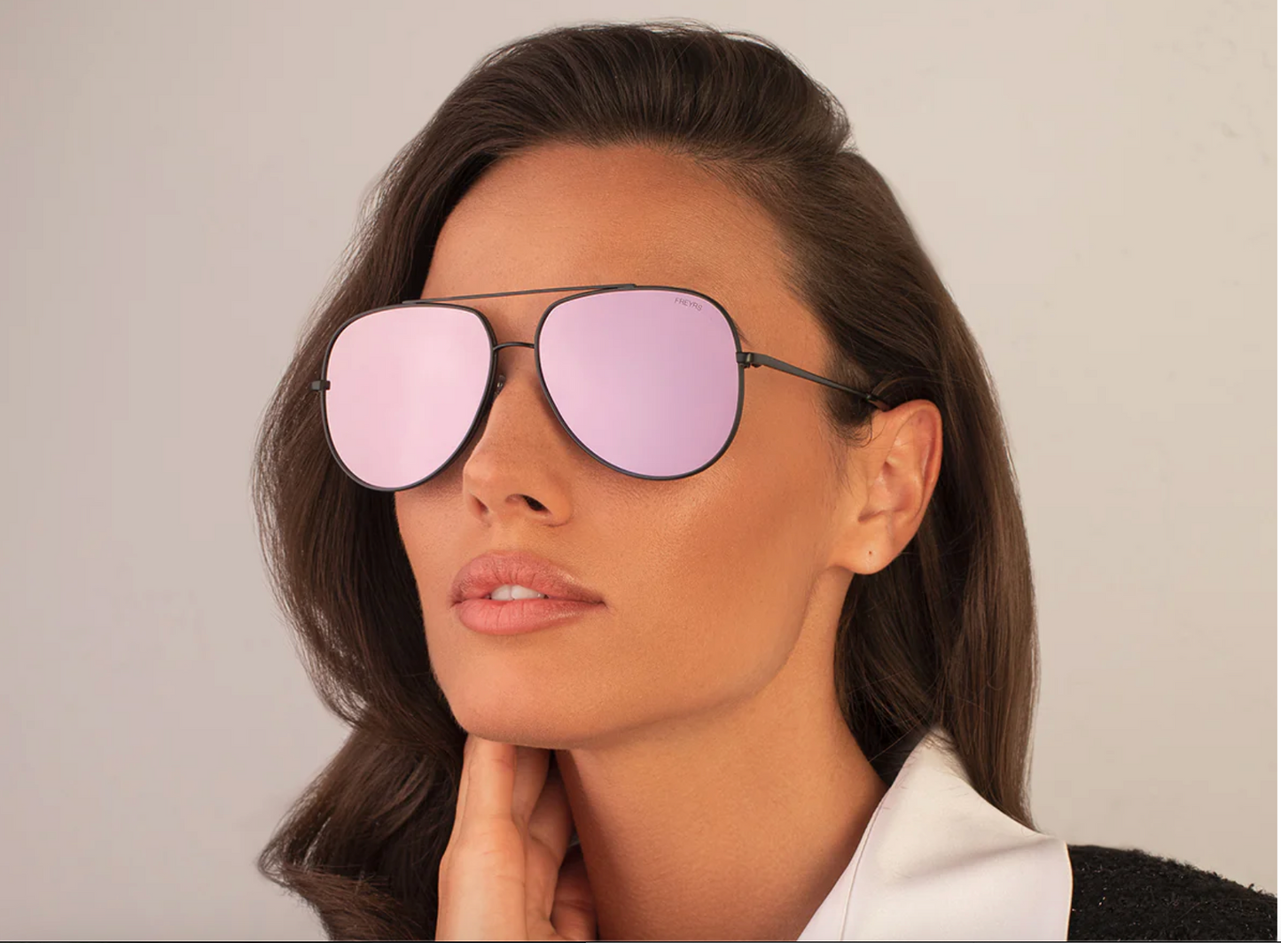 Max Aviators Black/Lavender Mirror