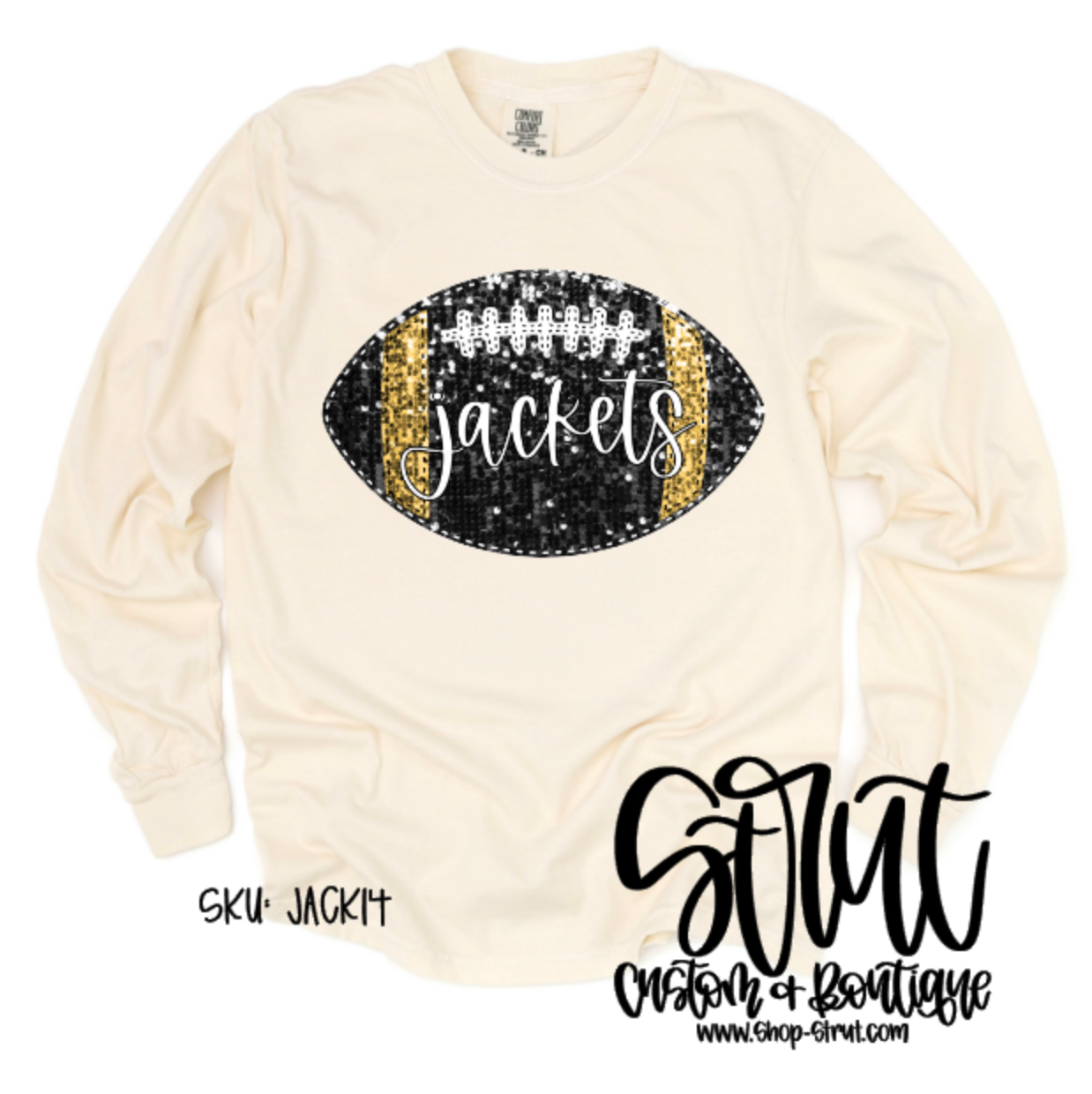 Sequin Jackets Football T-Shirt or Long Sleeve