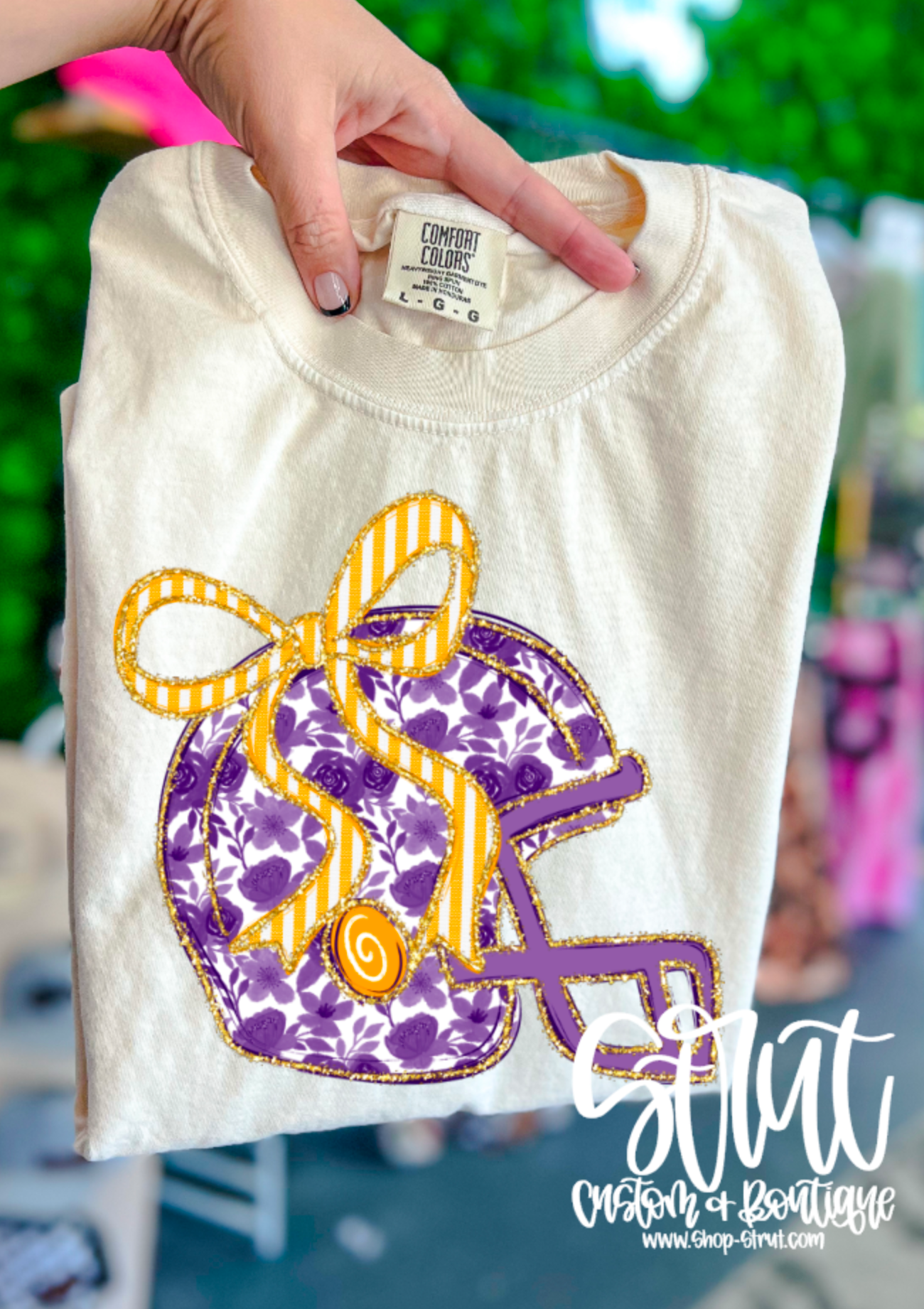 Floral Helmet - Purple & Gold