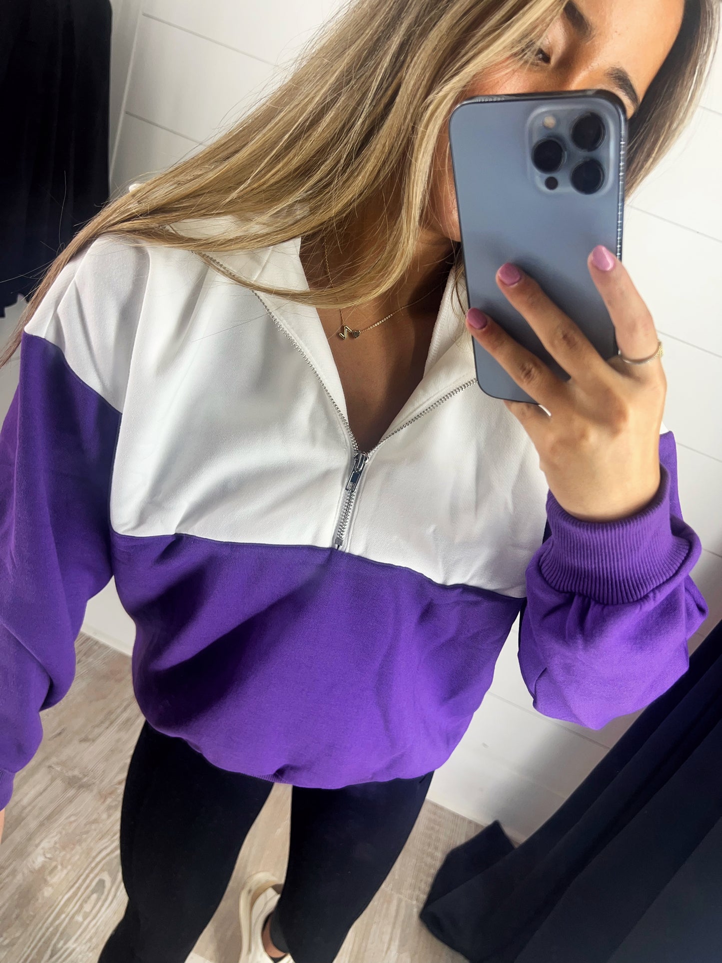 Purple/White Quarter Zip