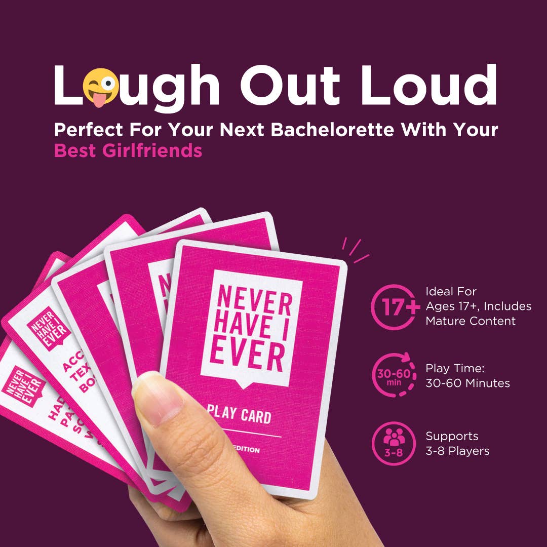 Never Have I Ever, Girls and Bachelorette Party Card Game