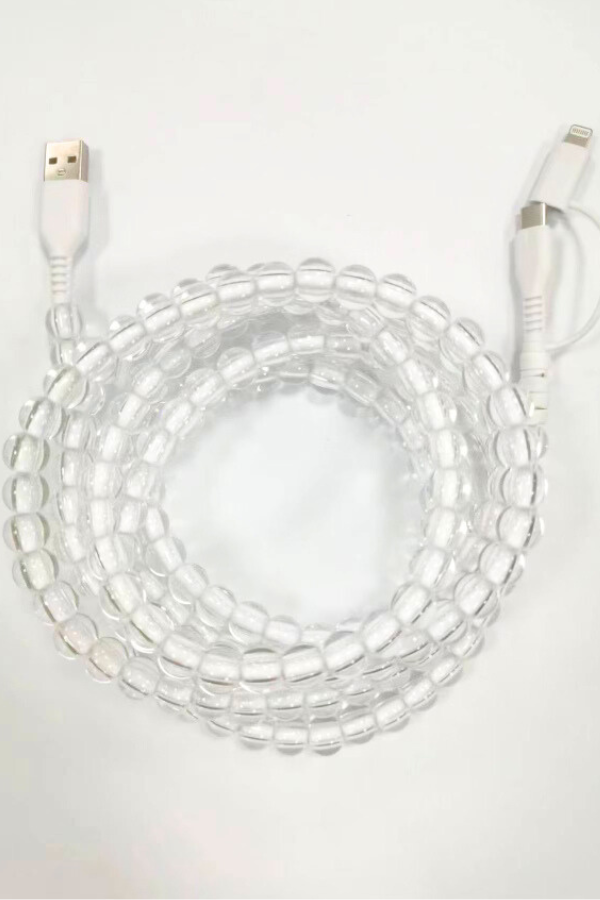 Clear Beaded Cord Phone Charger