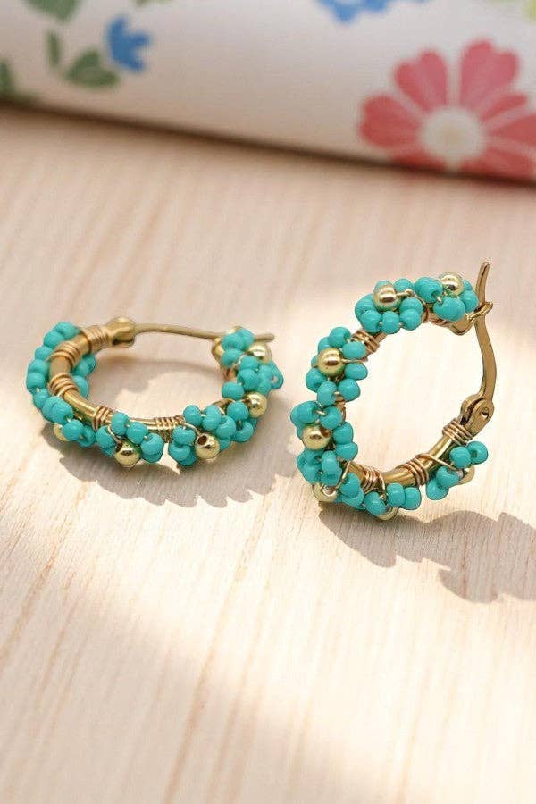 Cecilia Floral Beaded Earrings: Multicolor