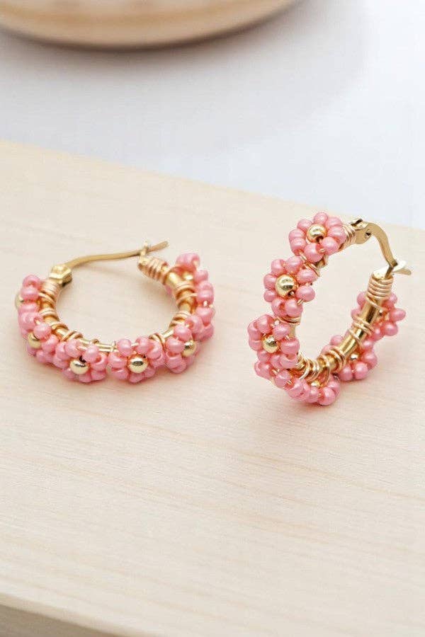 Cecilia Floral Beaded Earrings: Multicolor