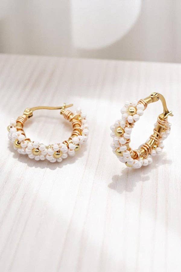 Cecilia Floral Beaded Earrings: Multicolor