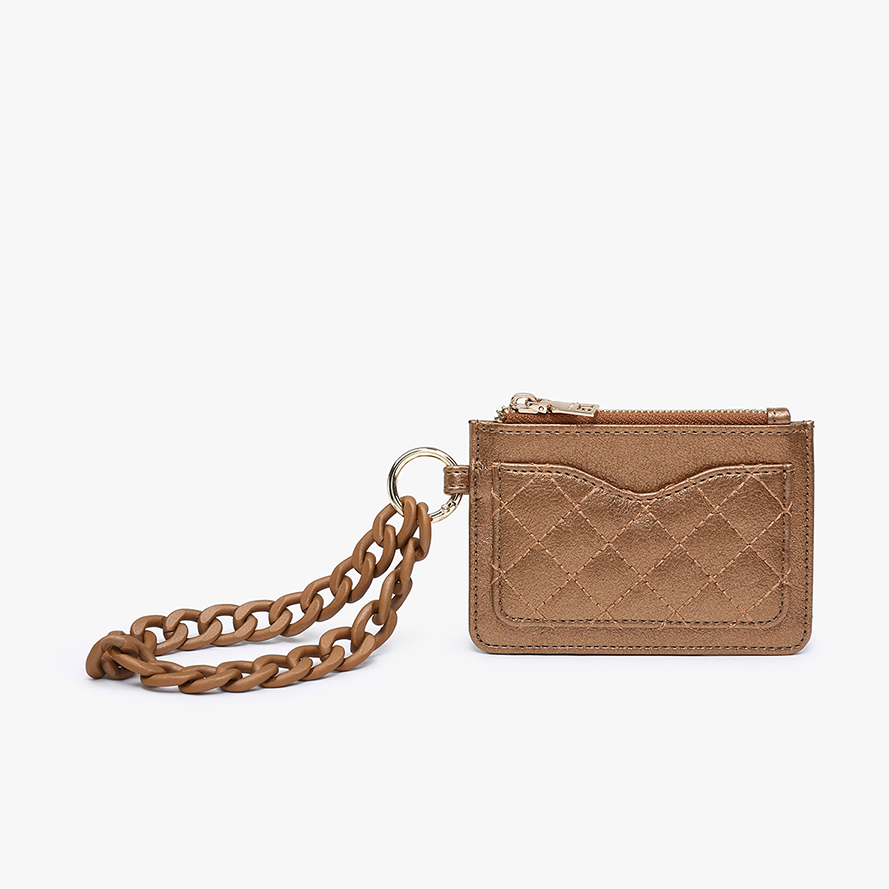 Rhodes Quilted Wallet w/ Chain Bangle: Copper Brown