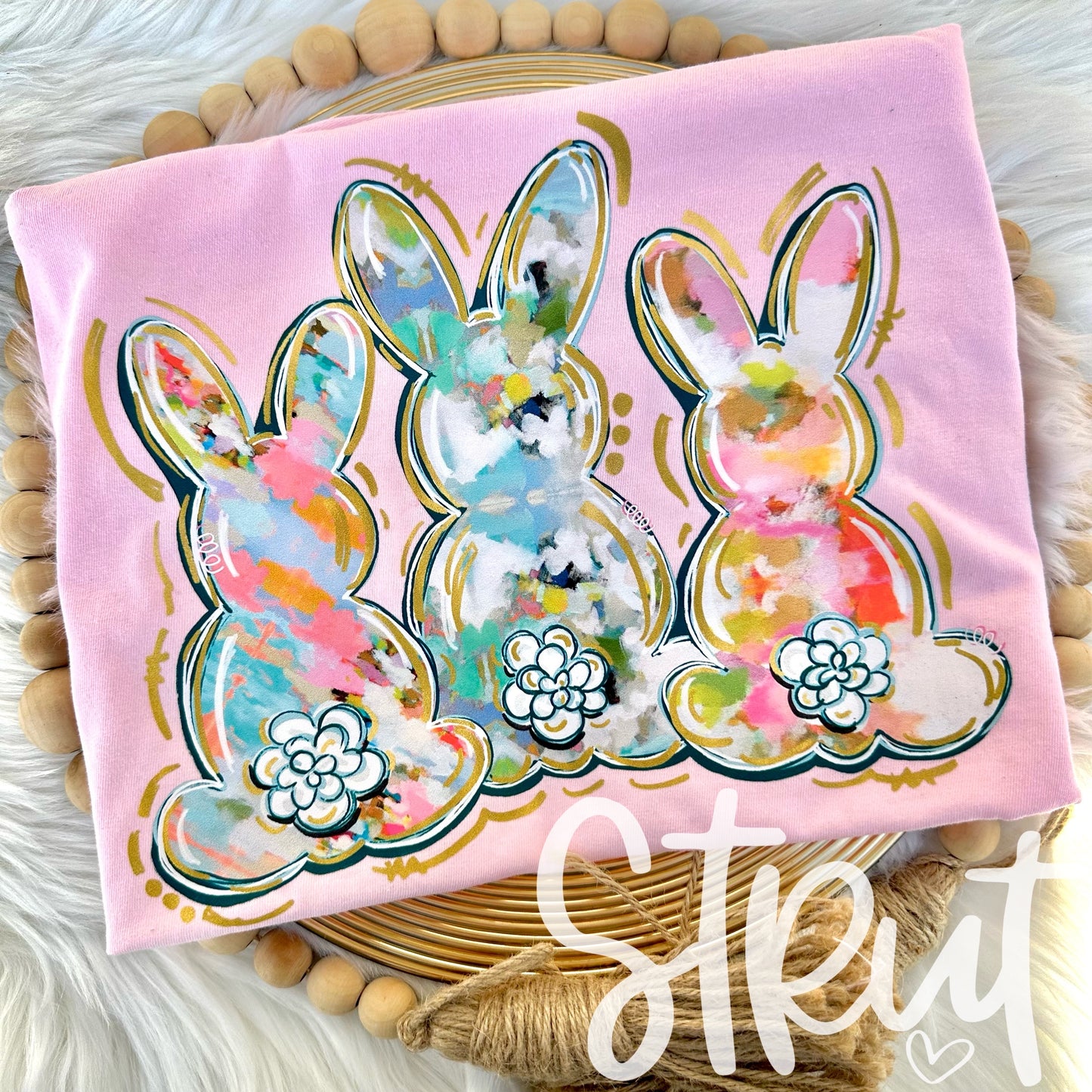 Abstract Bunny Trio - Blossom - Comfort Colors