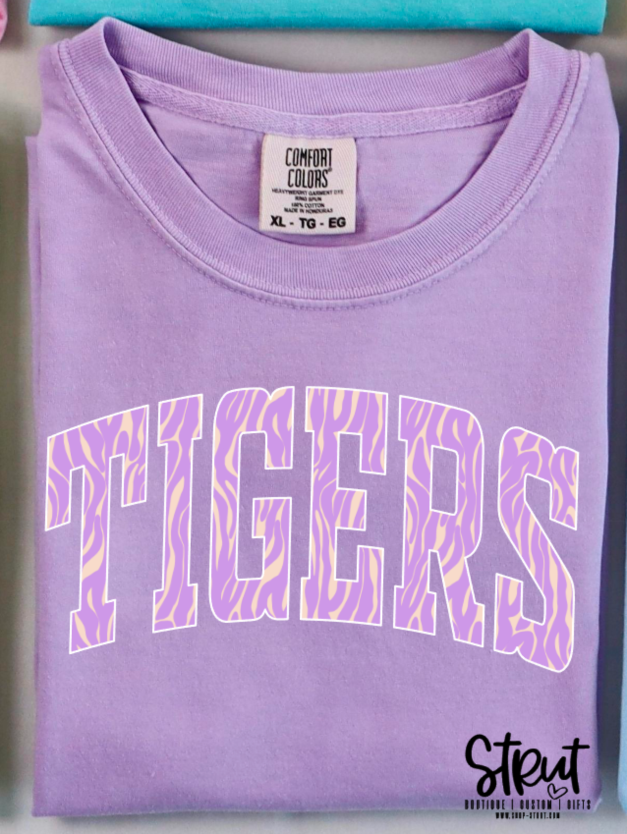 Tiger Print Tee - Violet