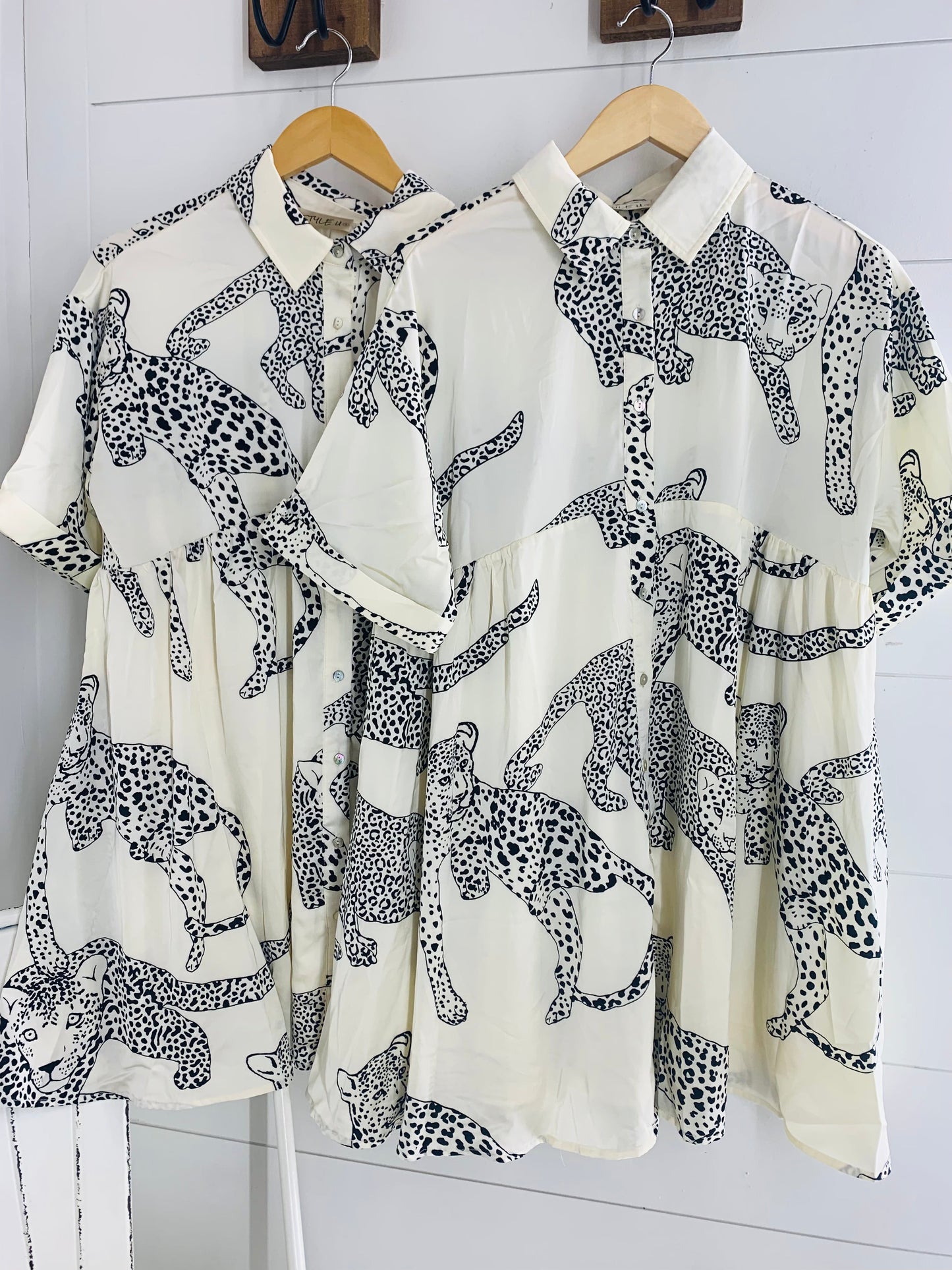 Satin Leopard Mini Dress - CURVY