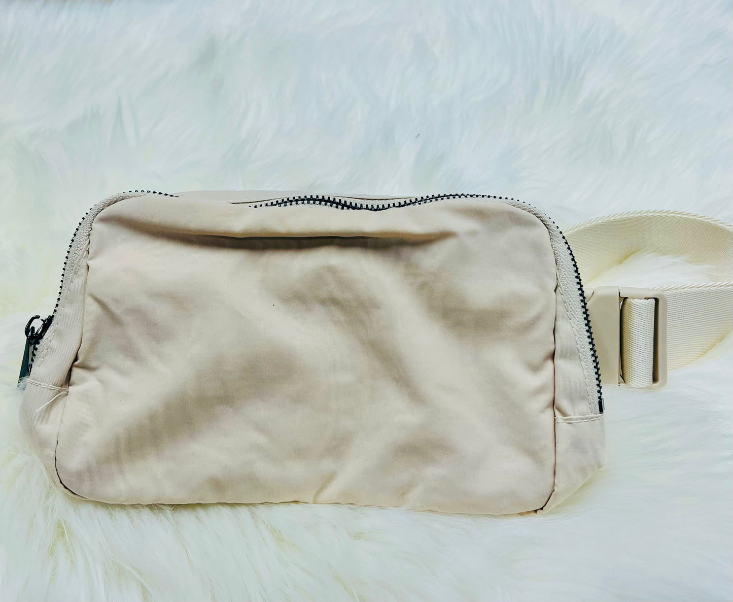 Cream Nylon Belt Bag