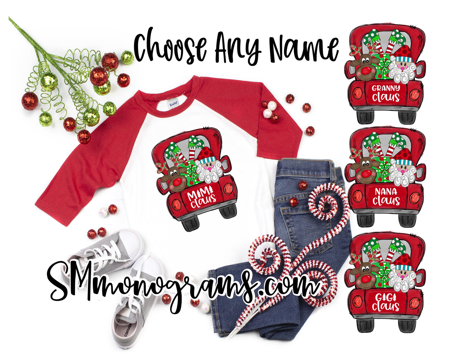 Custom Claus Truck - Mimi Clause - Grammaw Claus - Choose Name - Claus Christmas Truck