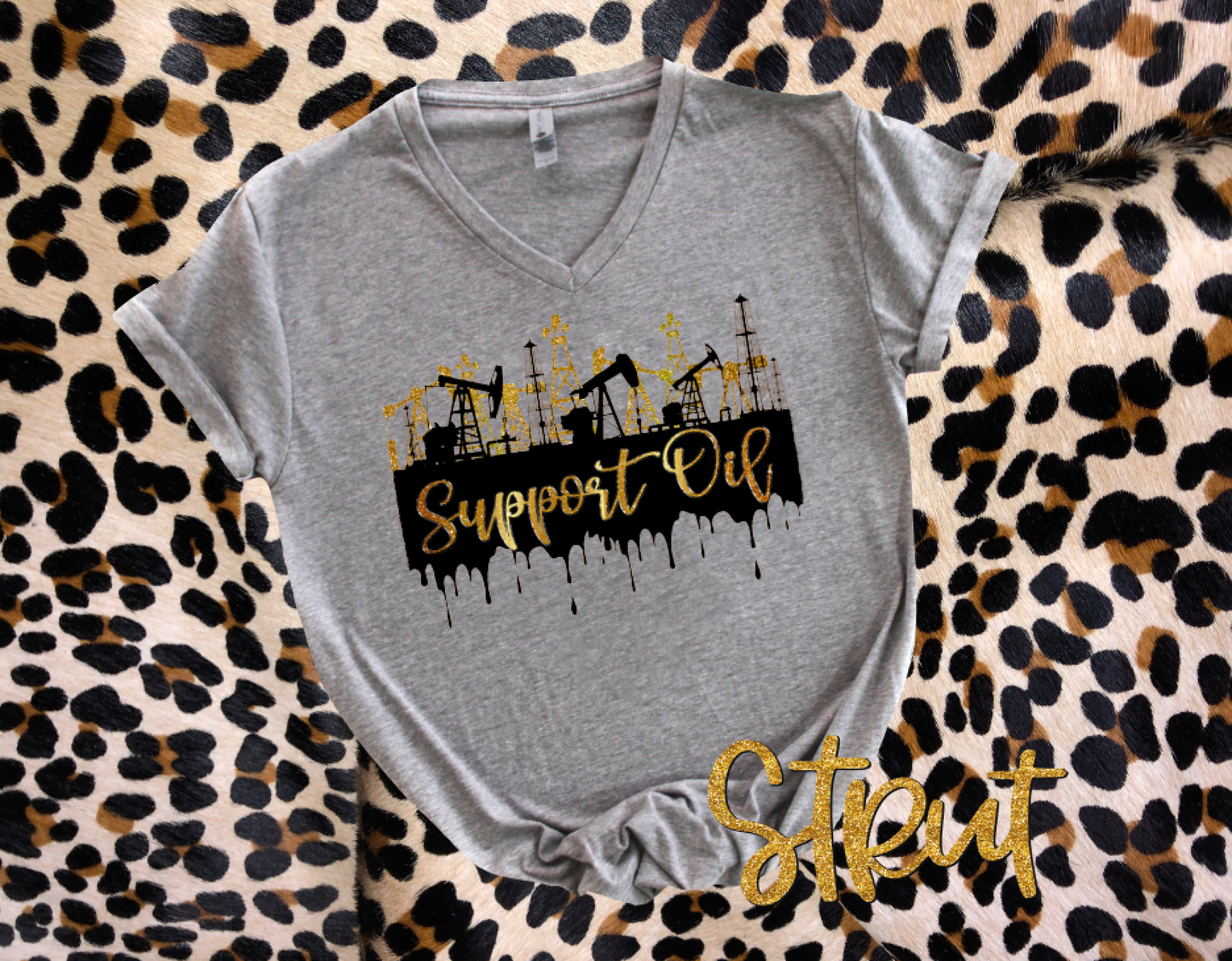 Support Oil | V-Neck Tee