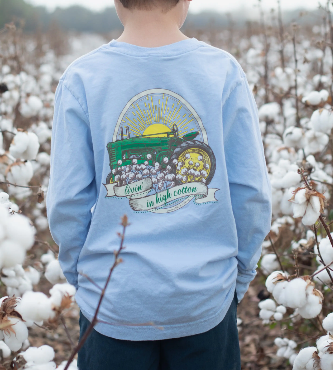 Livin' In High Cotton Long Sleeve Kids Tee